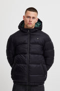 Hooded Puffer Quilted Coat - Black