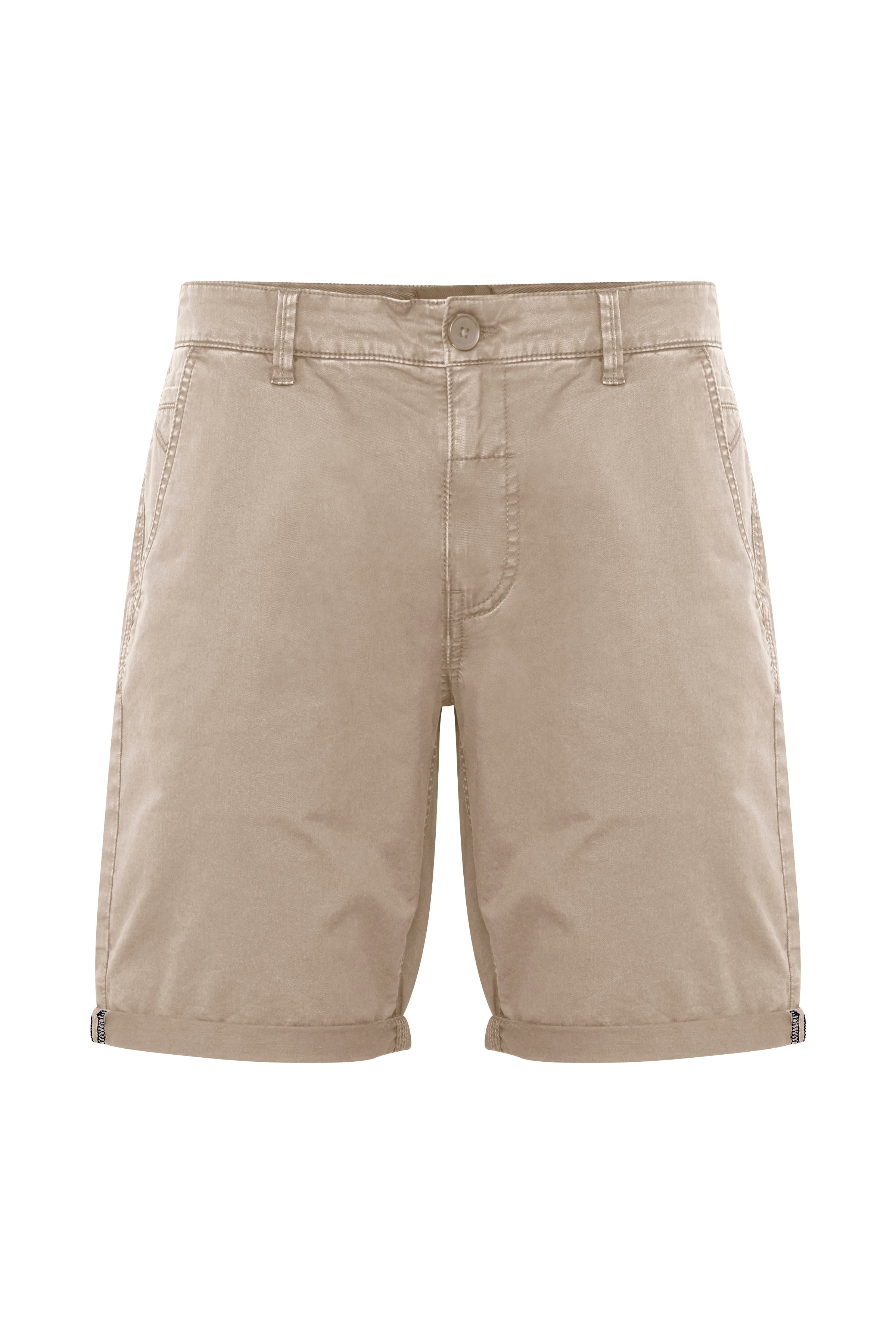 Cotton Blend Chino Shorts - Sand