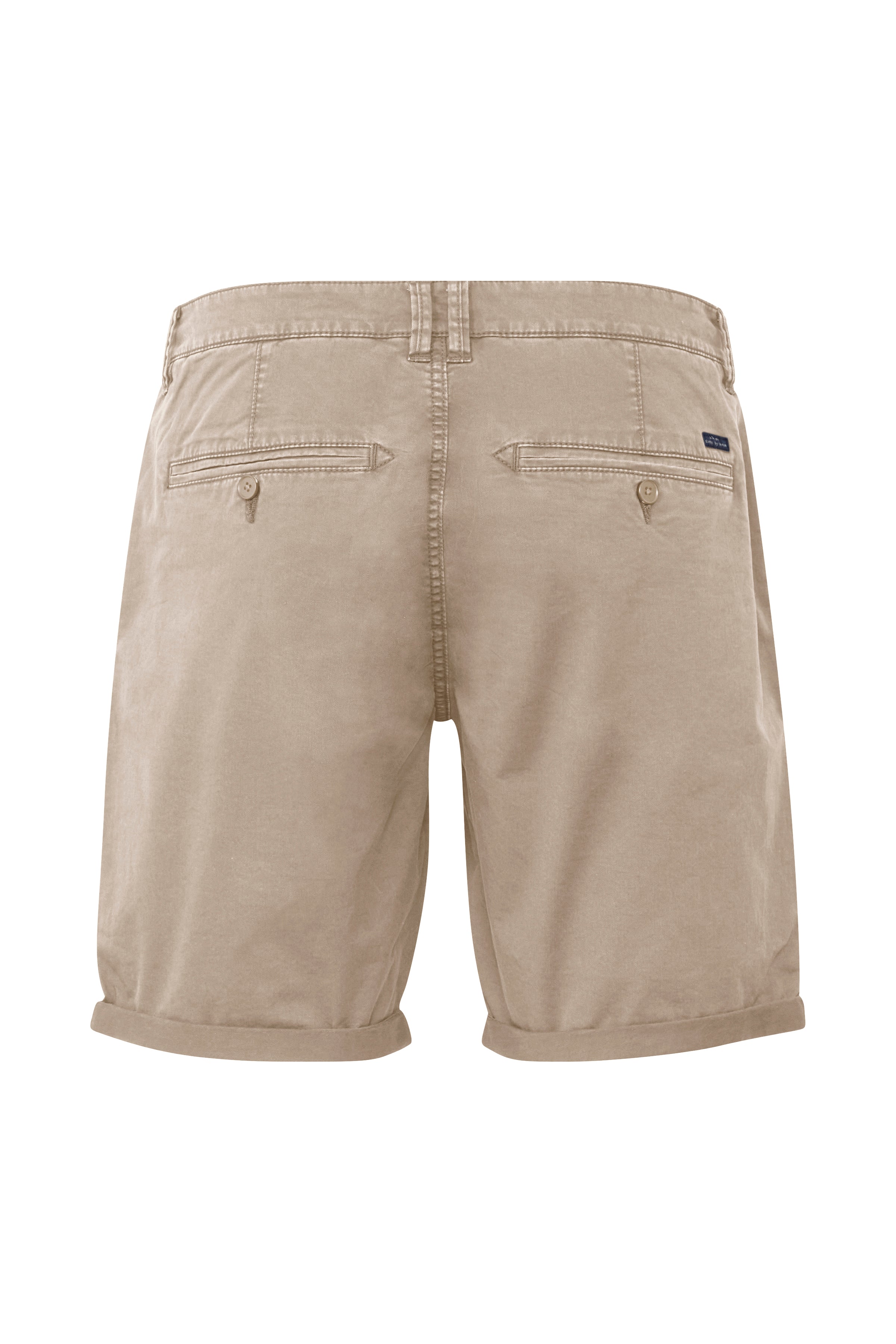 Cotton Blend Chino Shorts - Sand