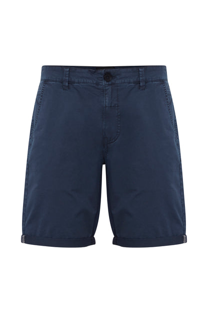 Cotton Blend Chino Shorts - Denim Blue