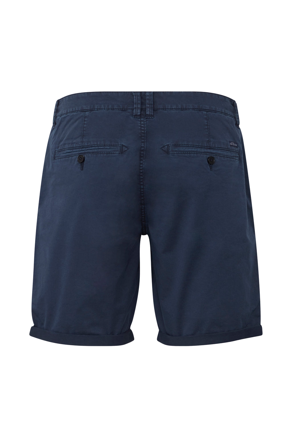 Cotton Blend Chino Shorts - Denim Blue