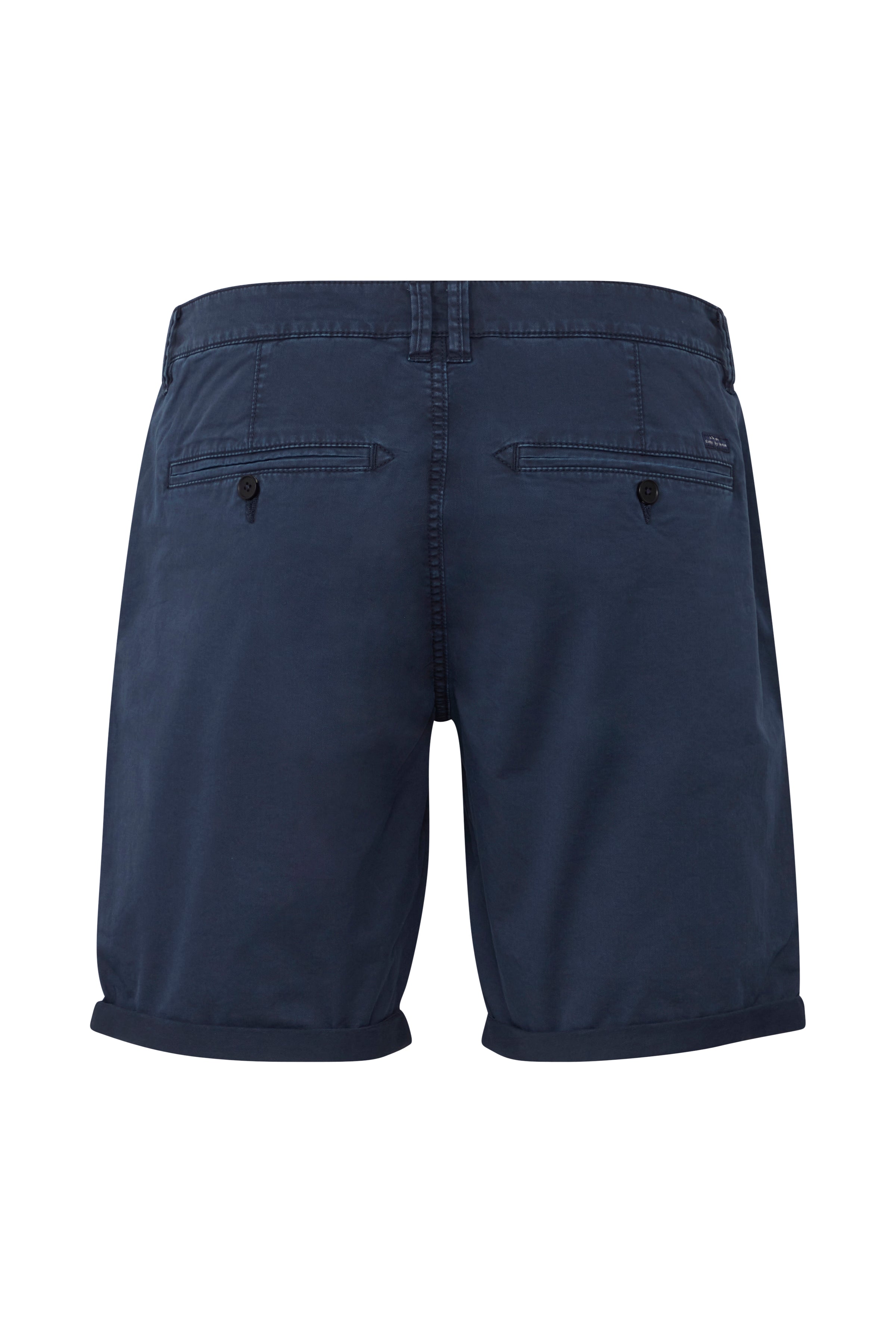 Cotton Blend Chino Shorts - Denim Blue