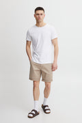 Cotton Blend Chino Shorts - Sand