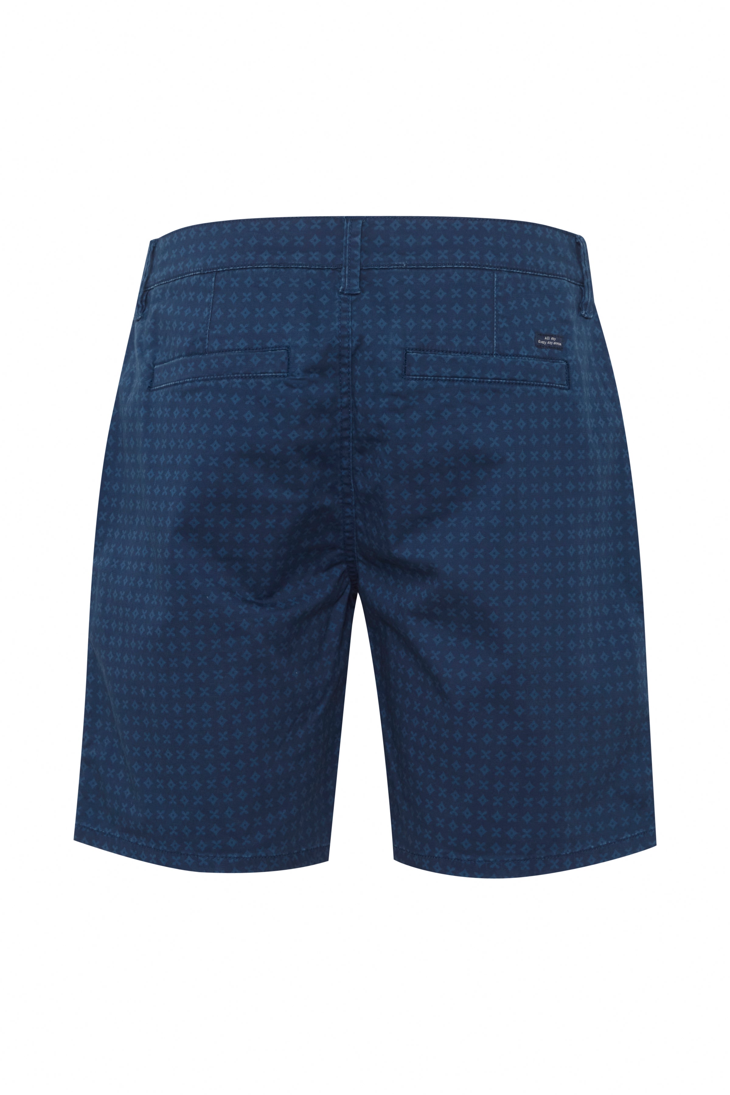 Cotton Blend Chino Shorts - Navy Print