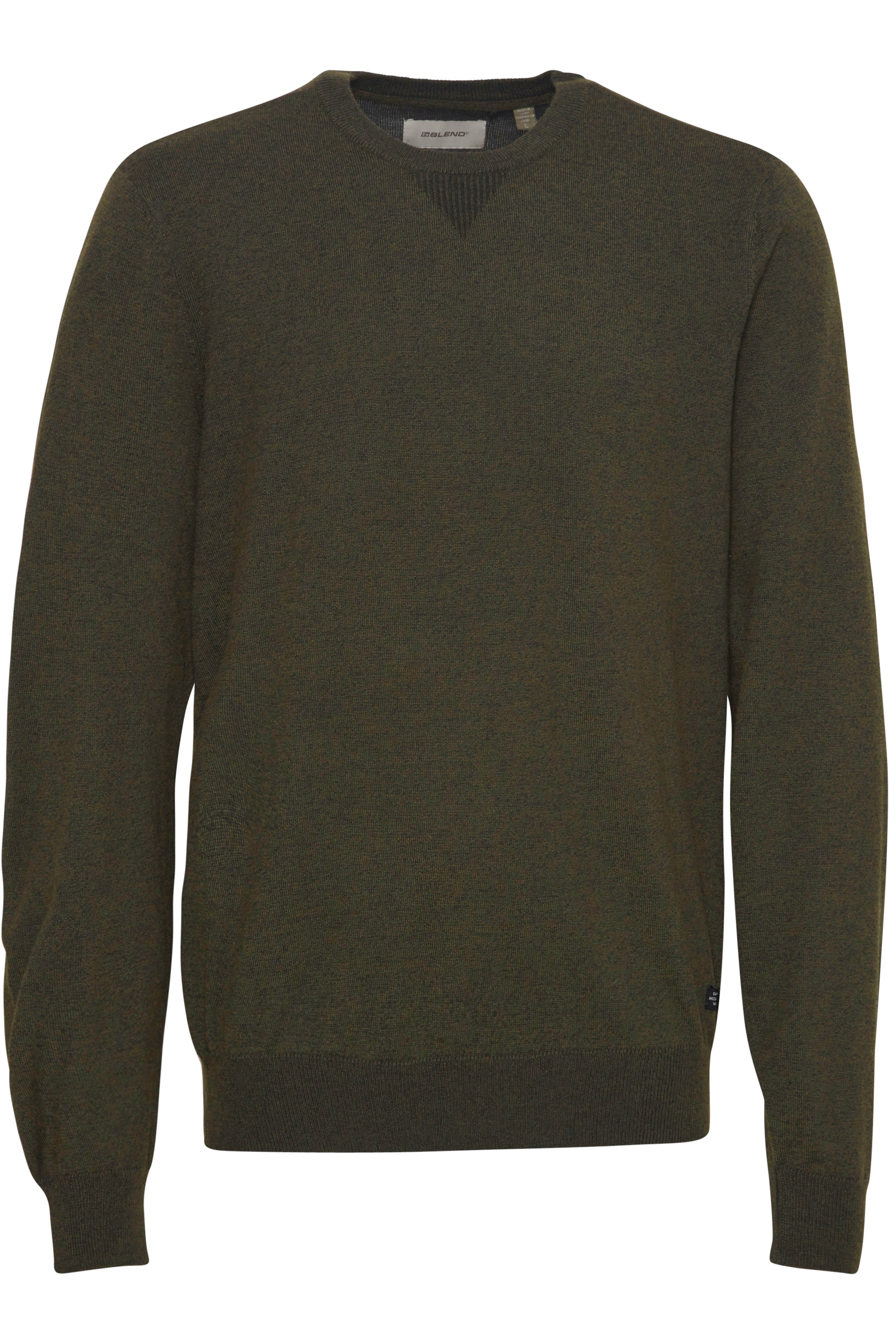 Super-soft Knitted Crew-Neck - Olive Green