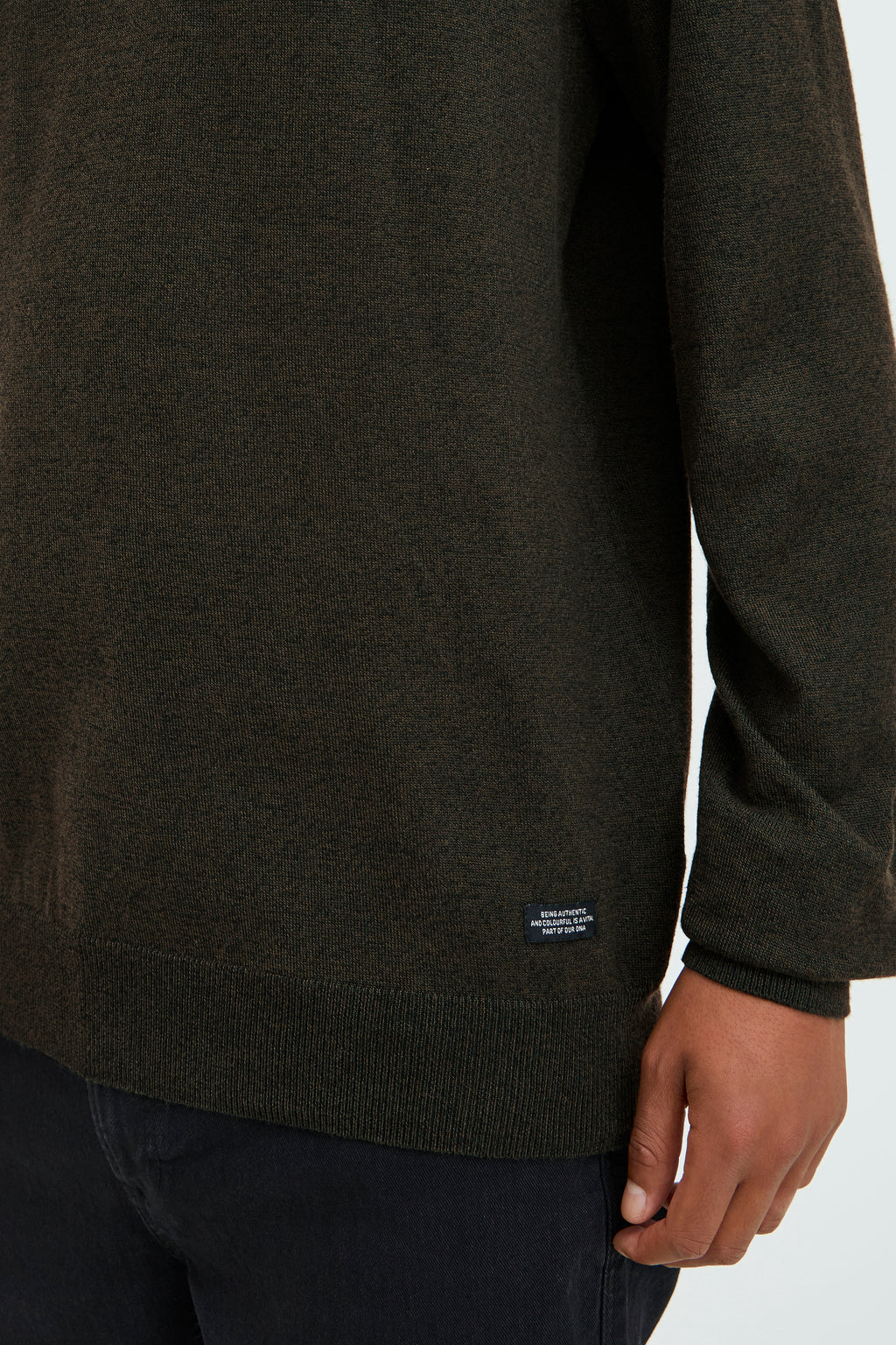 Super-soft Knitted Crew-Neck - Olive Green