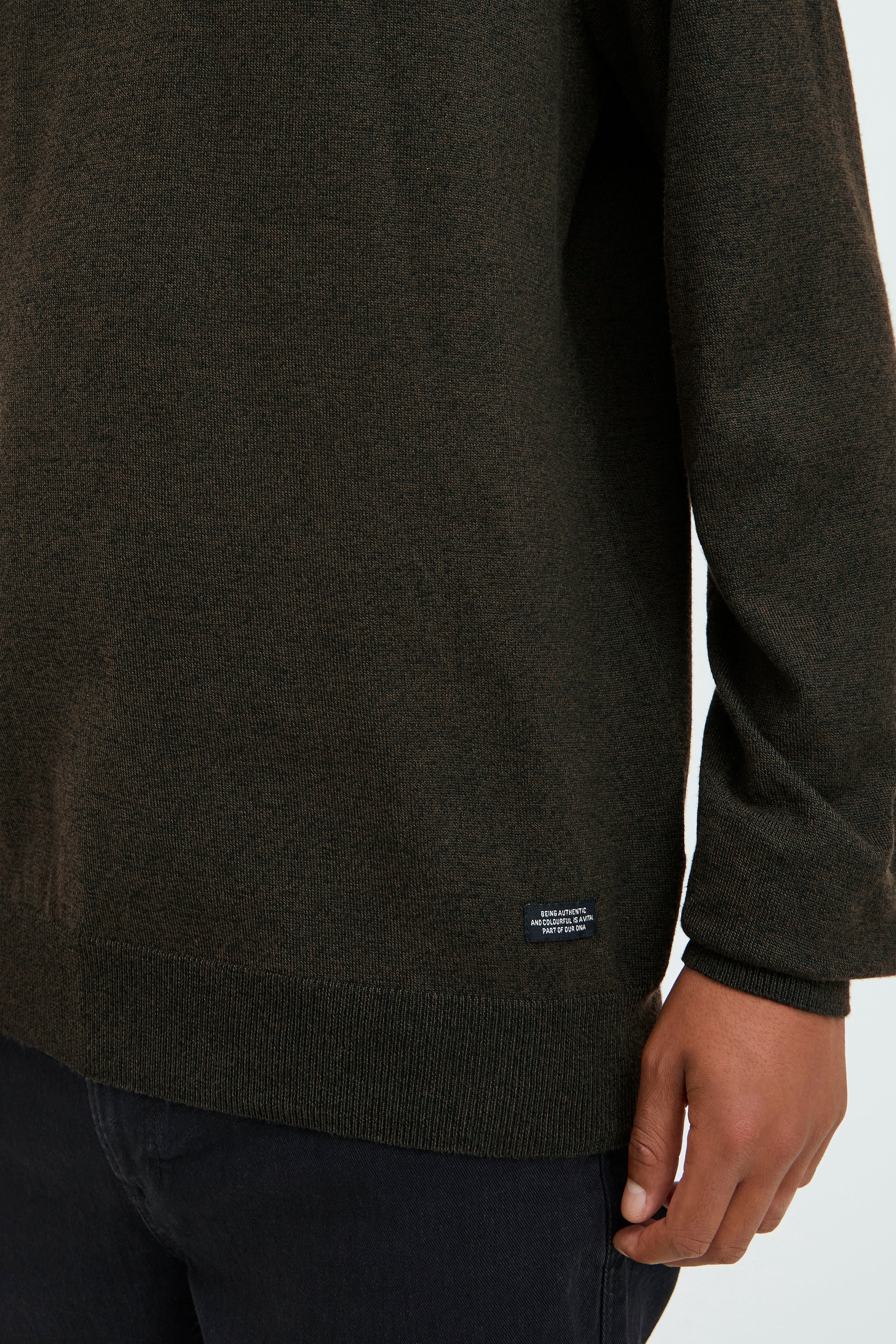 Super-soft Knitted Crew-Neck - Olive Green