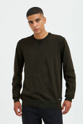 Super-soft Knitted Crew-Neck - Olive Green