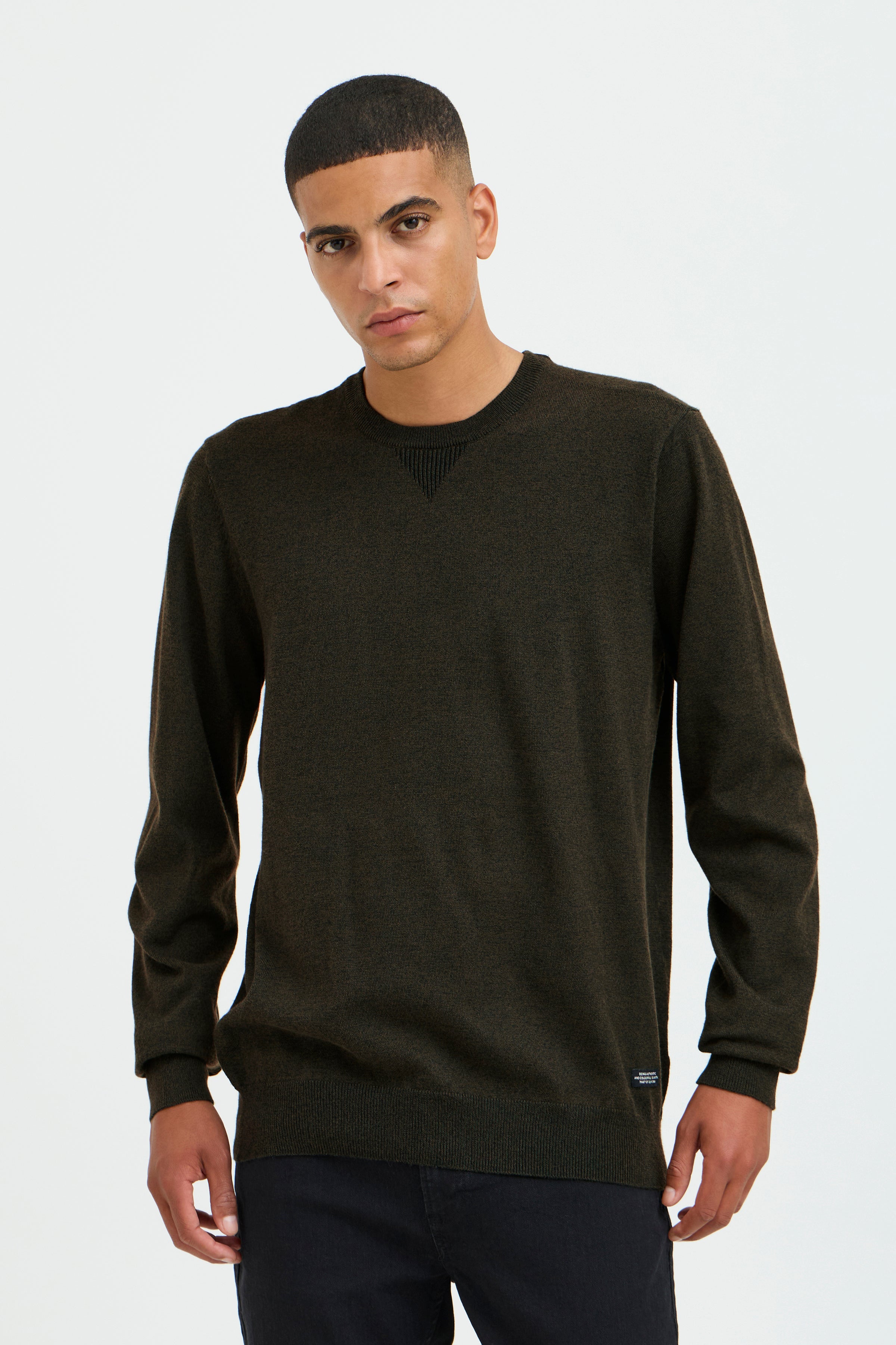 Super-soft Knitted Crew-Neck - Olive Green