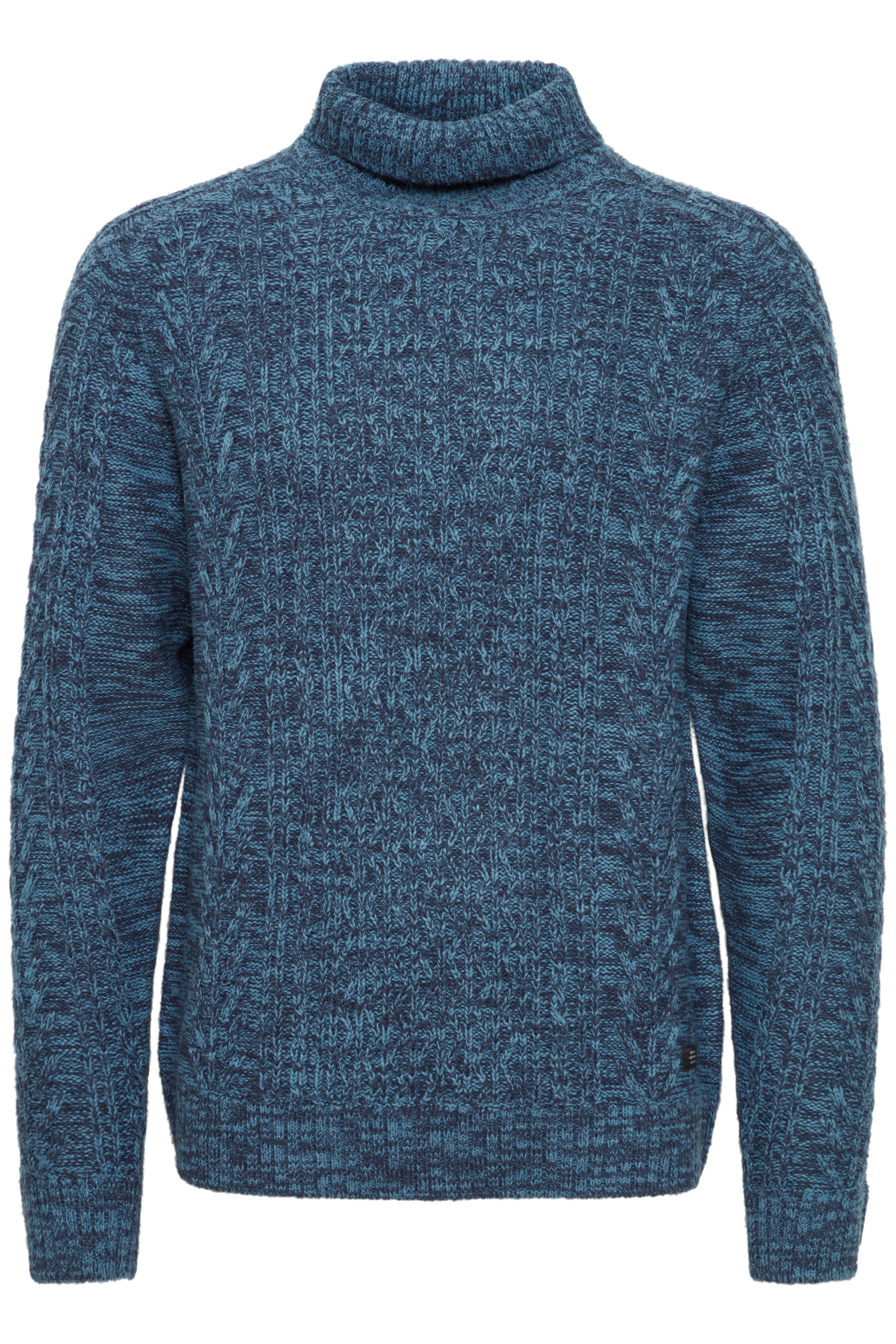 Chunky Cable-Knit Roll Neck - Blue