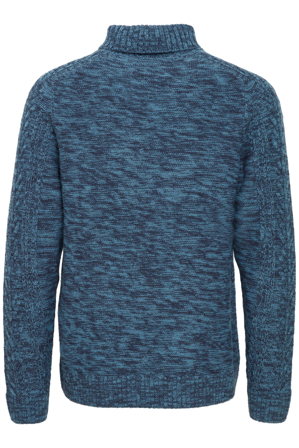 Chunky Cable-Knit Roll Neck - Blue
