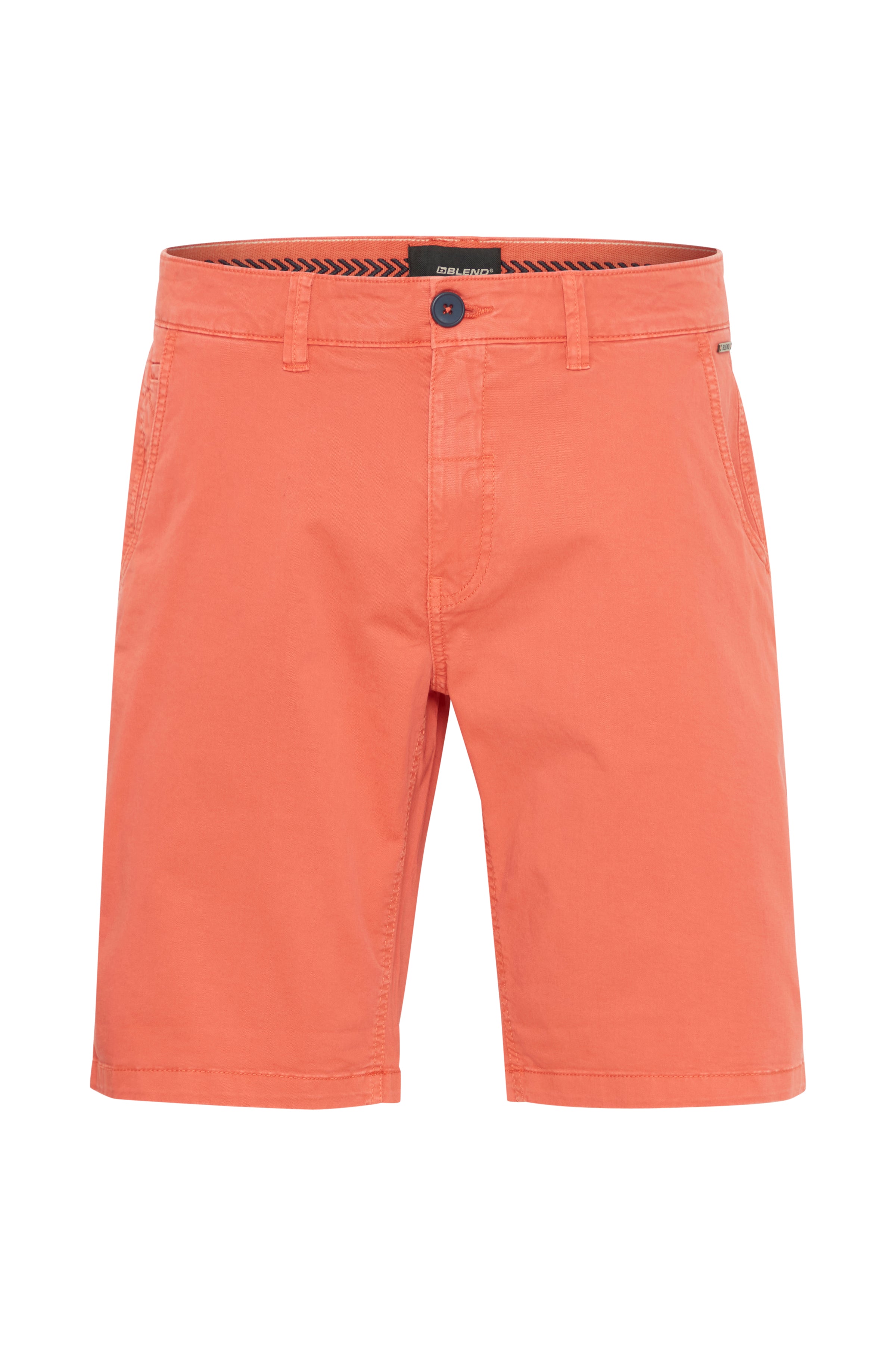 Cotton Blend Chino Shorts - Coral