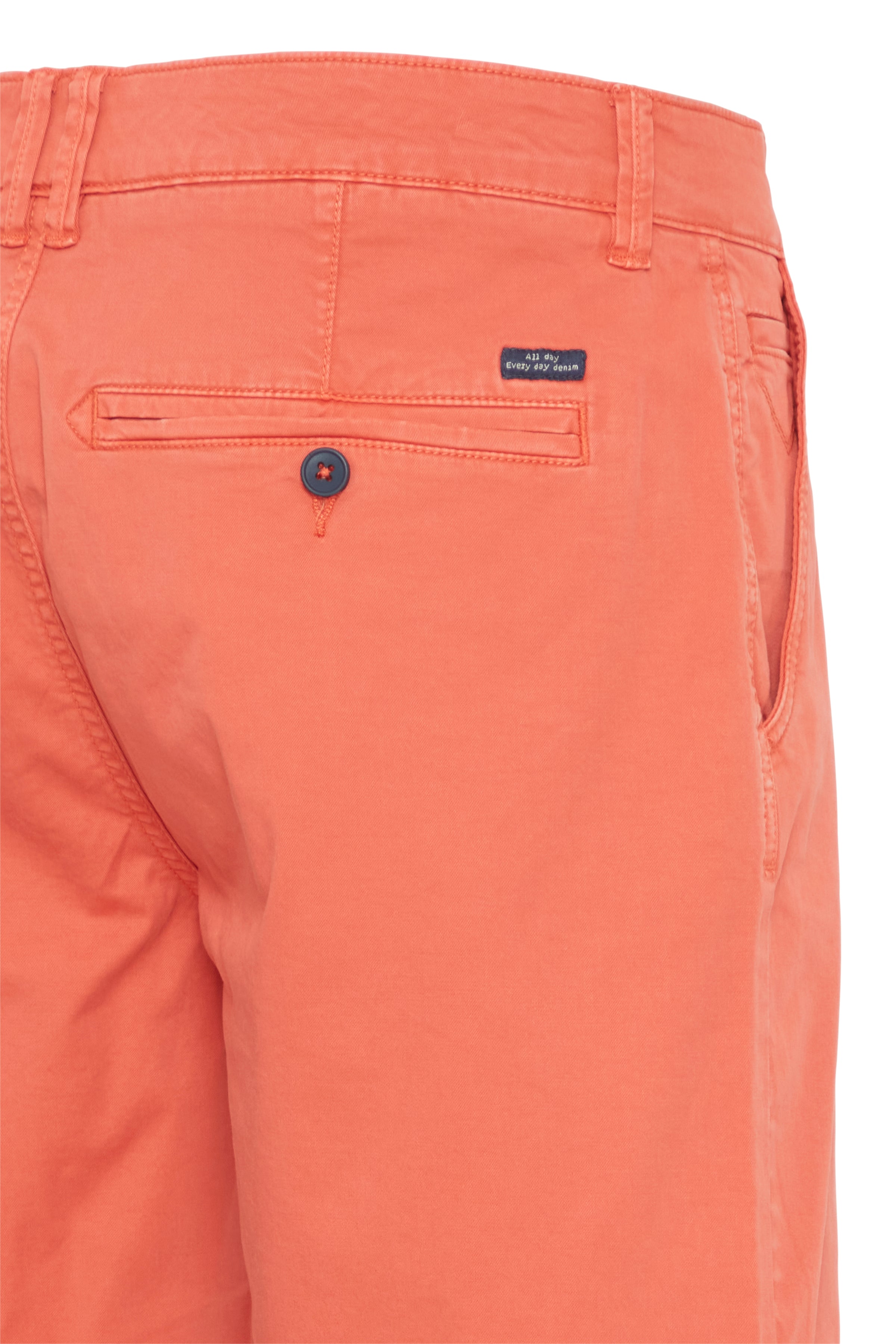 Cotton Blend Chino Shorts - Coral