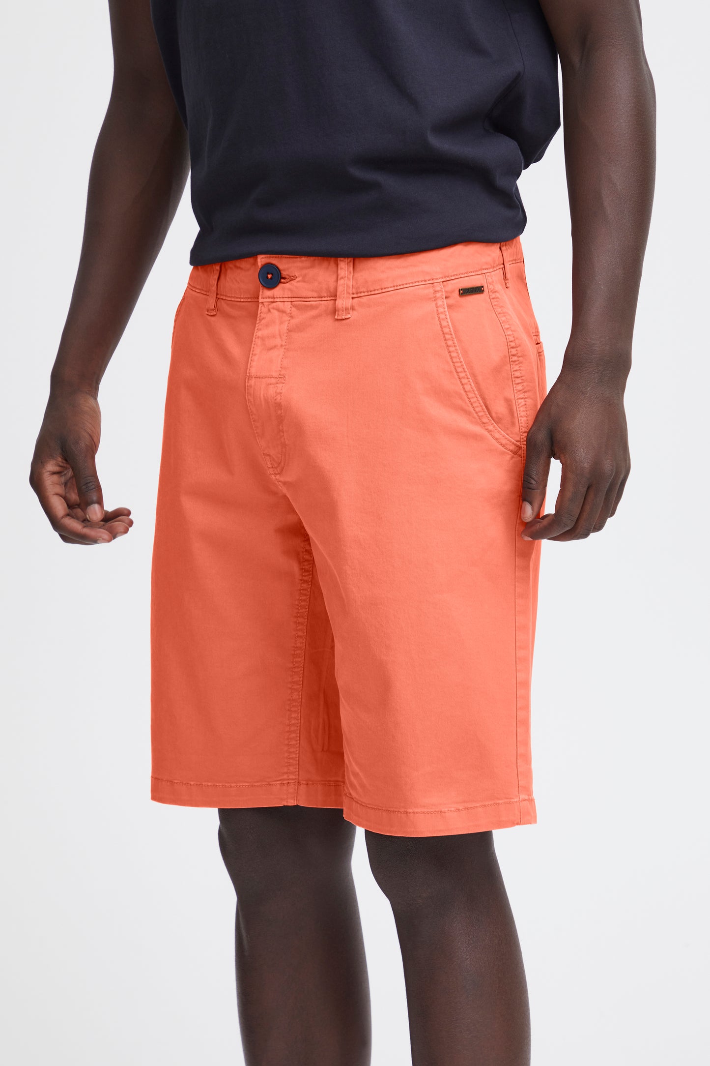 Cotton-Rich Tailored Shorts - Orange