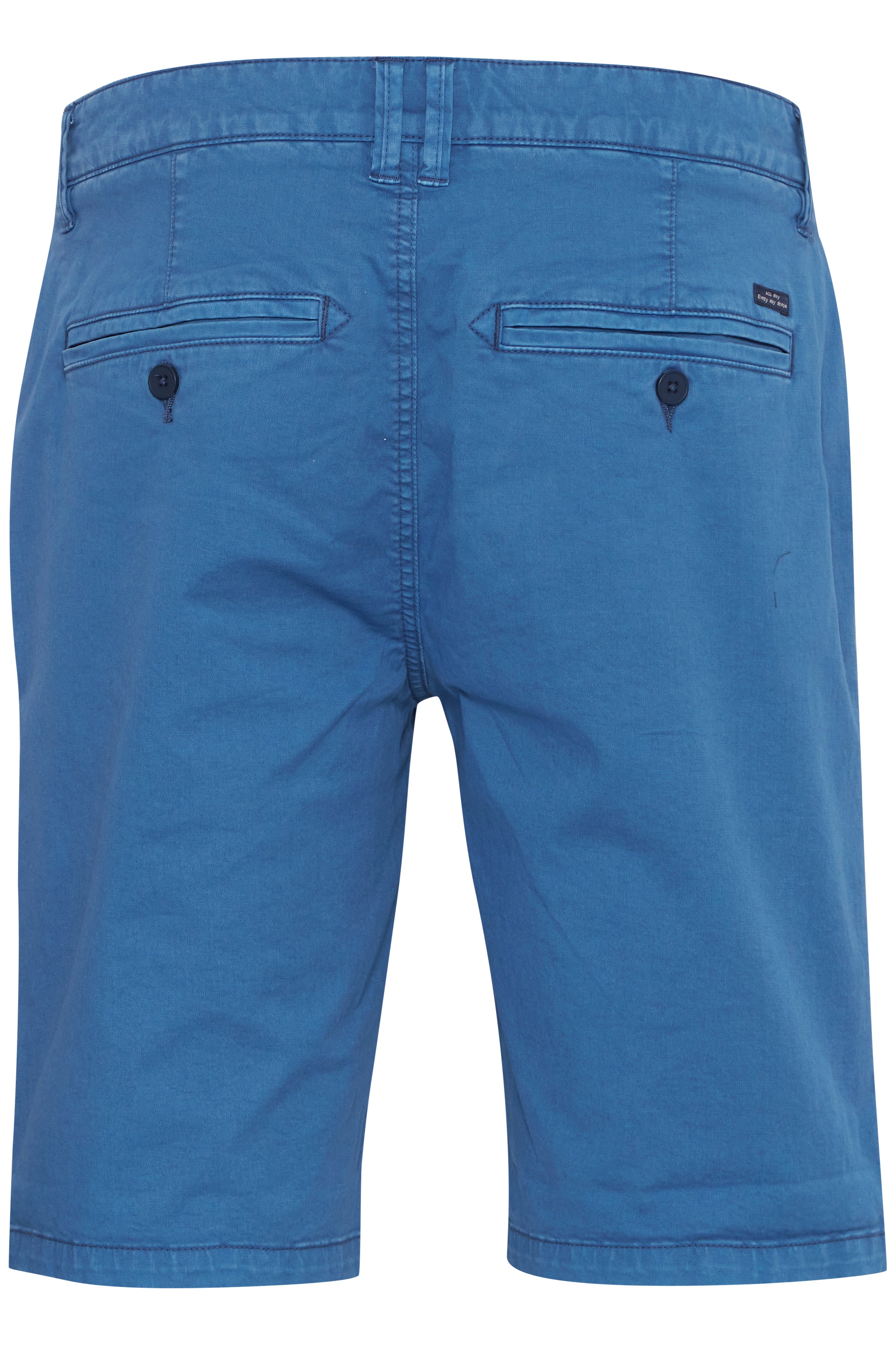 Cotton Blend Chino Shorts -Blue