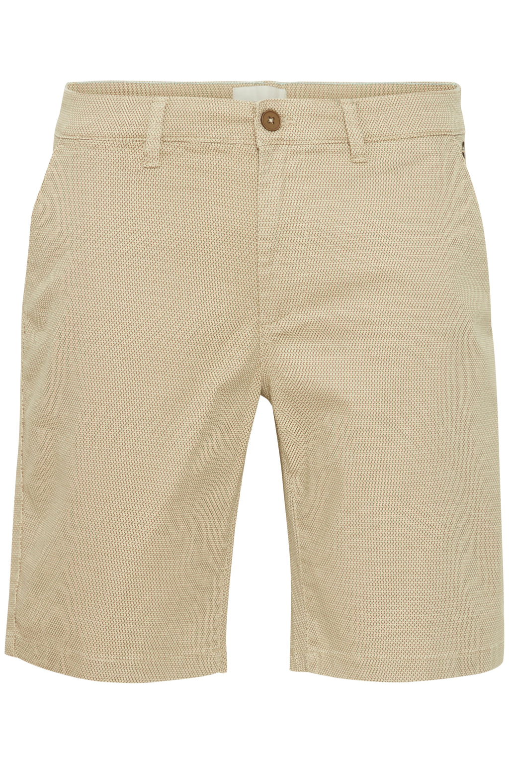 Woven Design Cotton Shorts - Beige