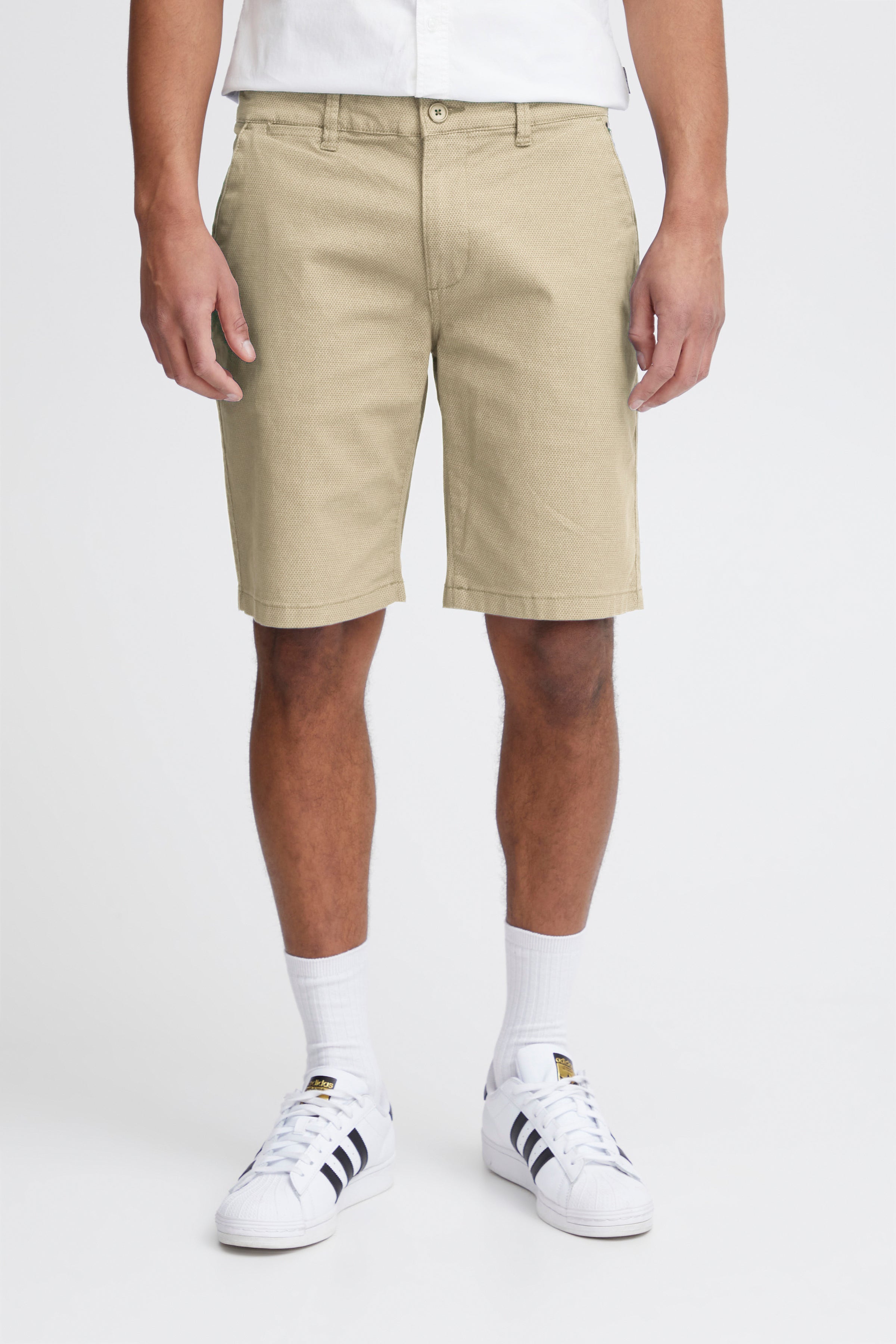 Woven Design Cotton Shorts - Beige