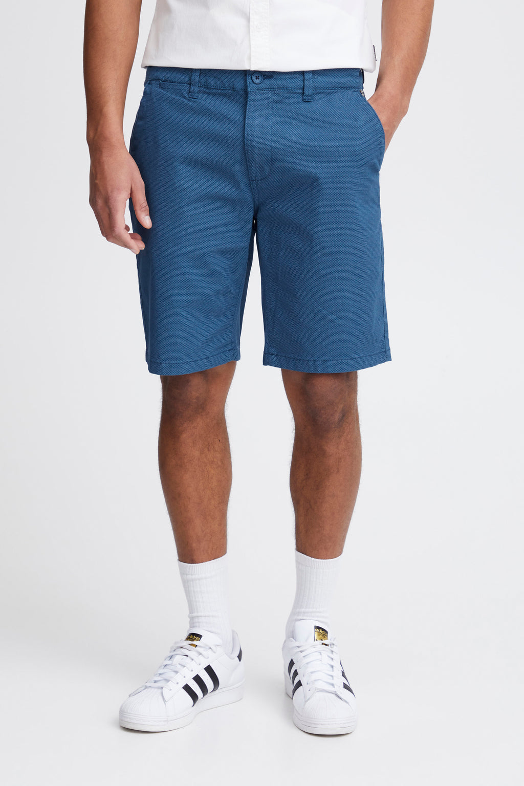 Woven Design Cotton Shorts - Navy