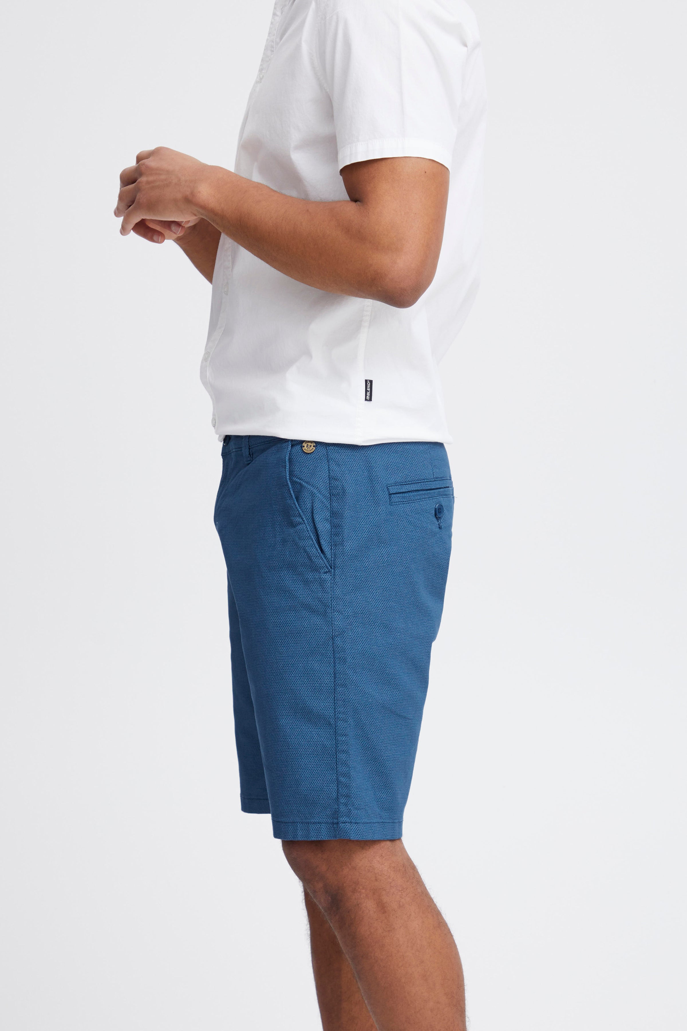 Woven Design Cotton Shorts - Navy