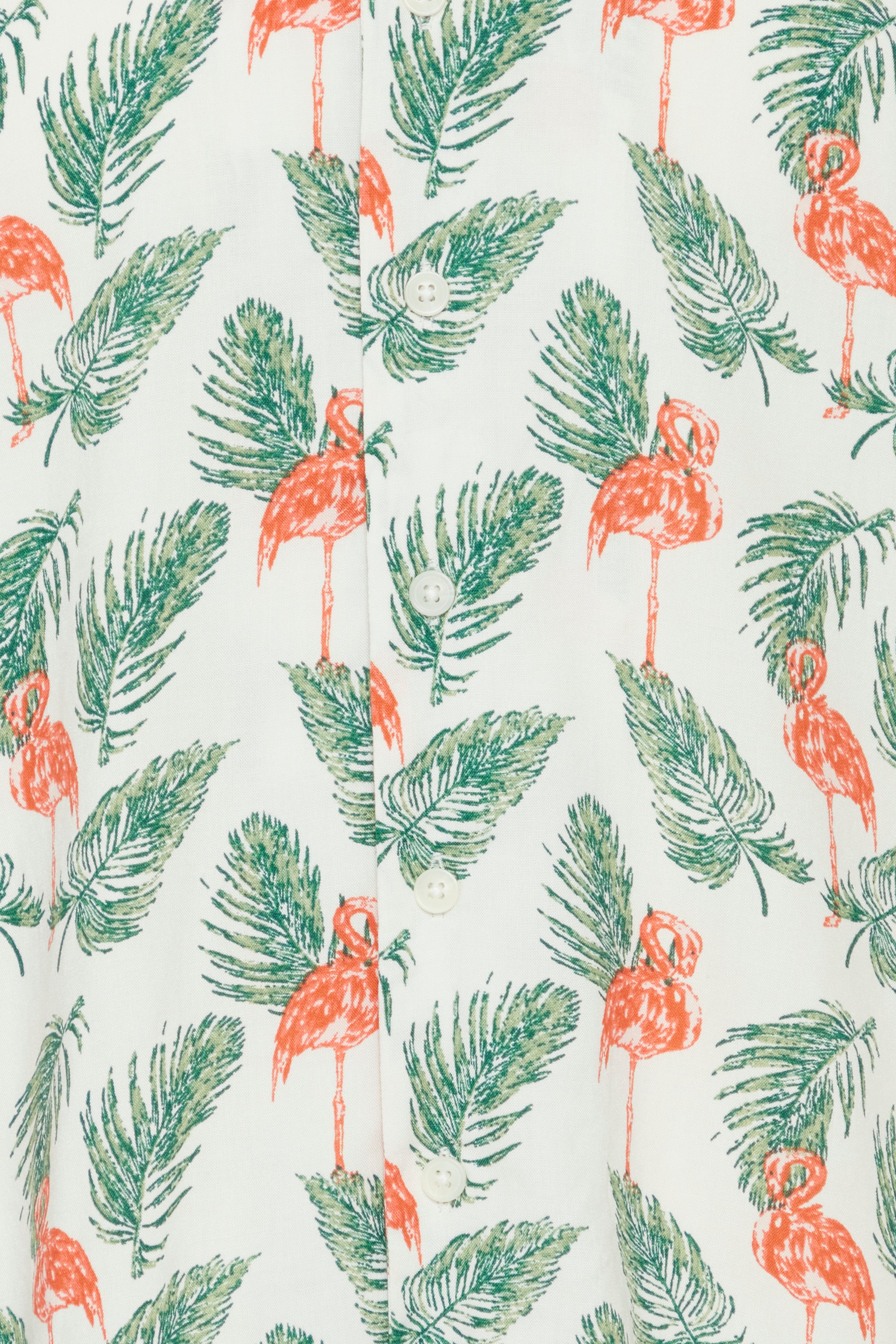 Hawaiian Print Shirts - White Flamingo