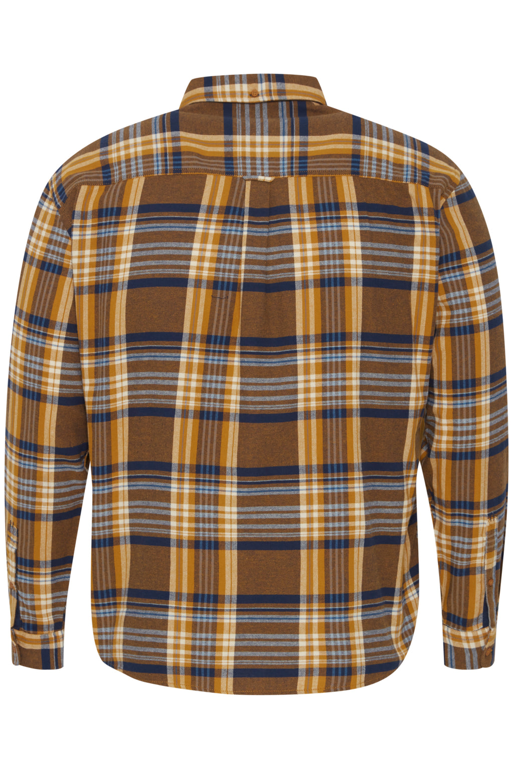 BigMens - Brushed-Cotton Check Shirt - Tan & Navy