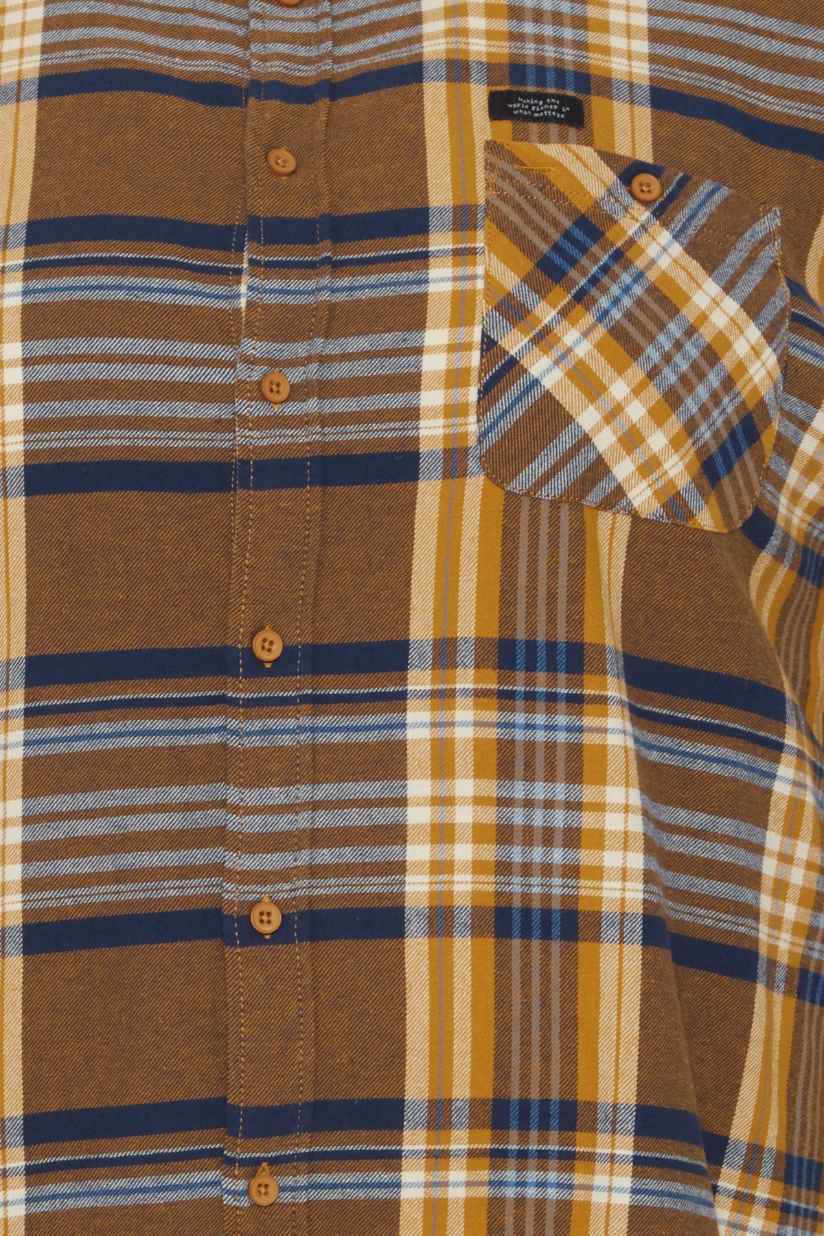 BigMens - Brushed-Cotton Check Shirt - Tan & Navy