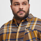 BigMens - Brushed-Cotton Check Shirt - Tan & Navy