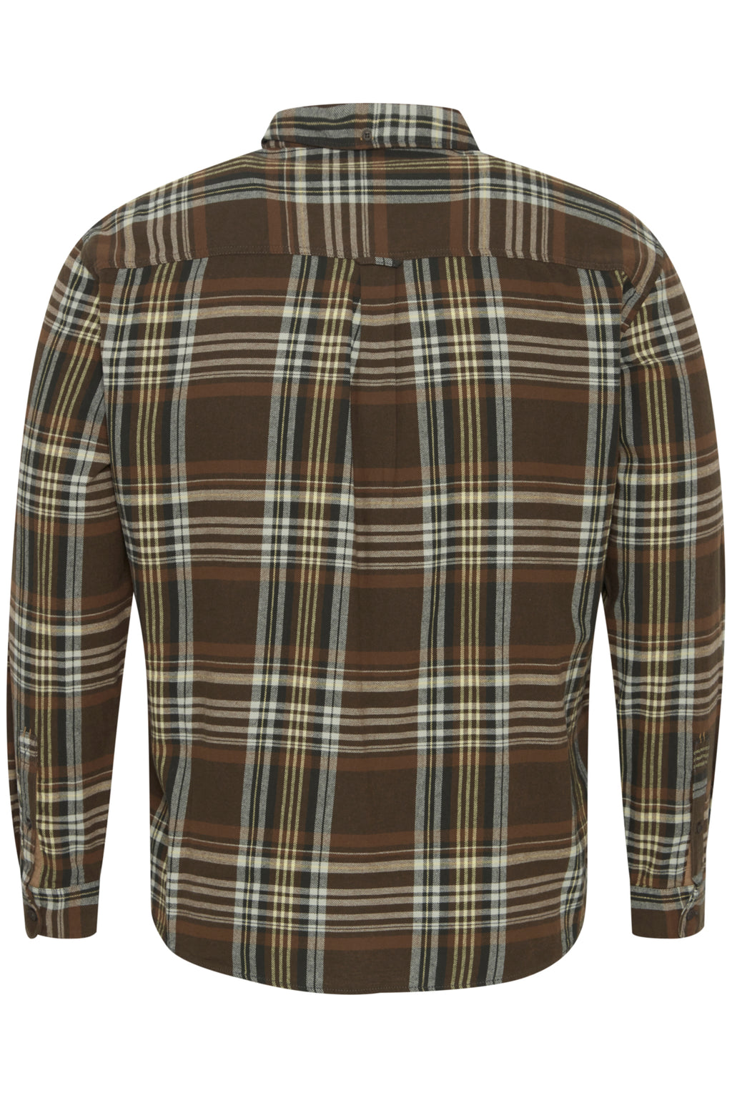 BigMens Brushed-Cotton Check Shirt - Olive & Brown