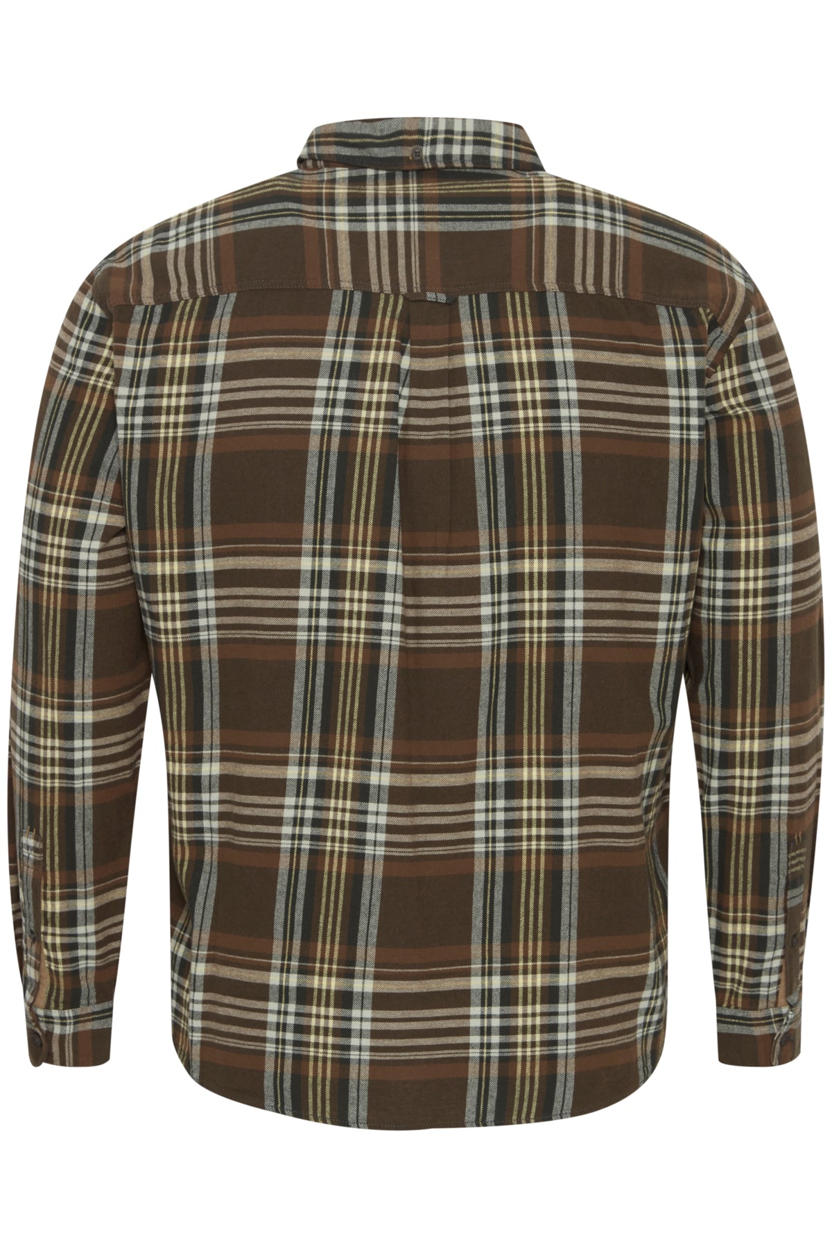 BigMens Brushed-Cotton Check Shirt - Olive & Brown