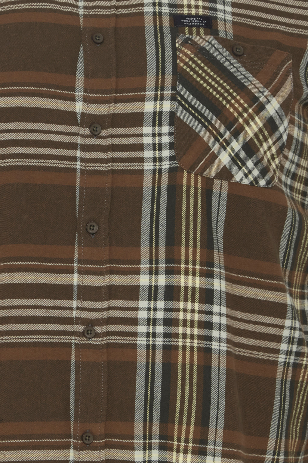BigMens Brushed-Cotton Check Shirt - Olive & Brown
