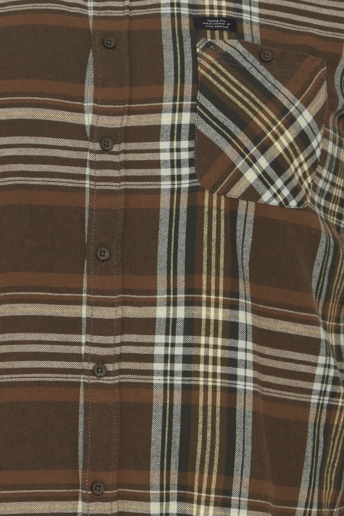 BigMens Brushed-Cotton Check Shirt - Olive & Brown