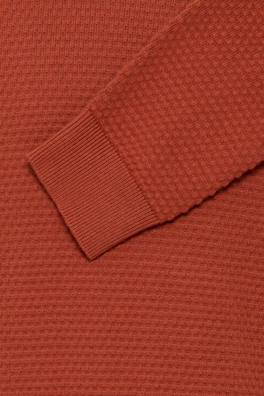 Pure-Cotton Textured Knit Jumper - Orange