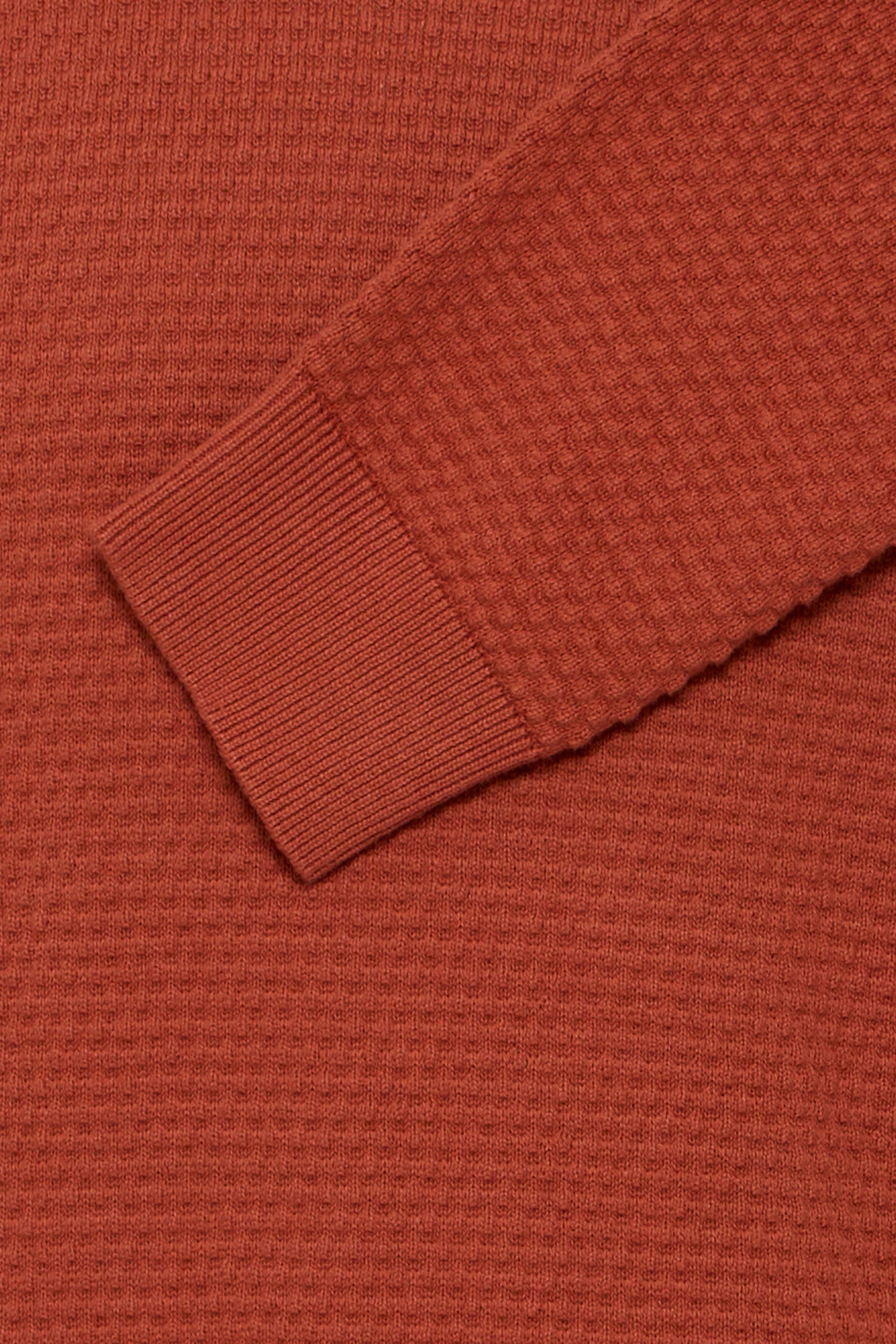 Pure-Cotton Textured Knit Jumper - Orange