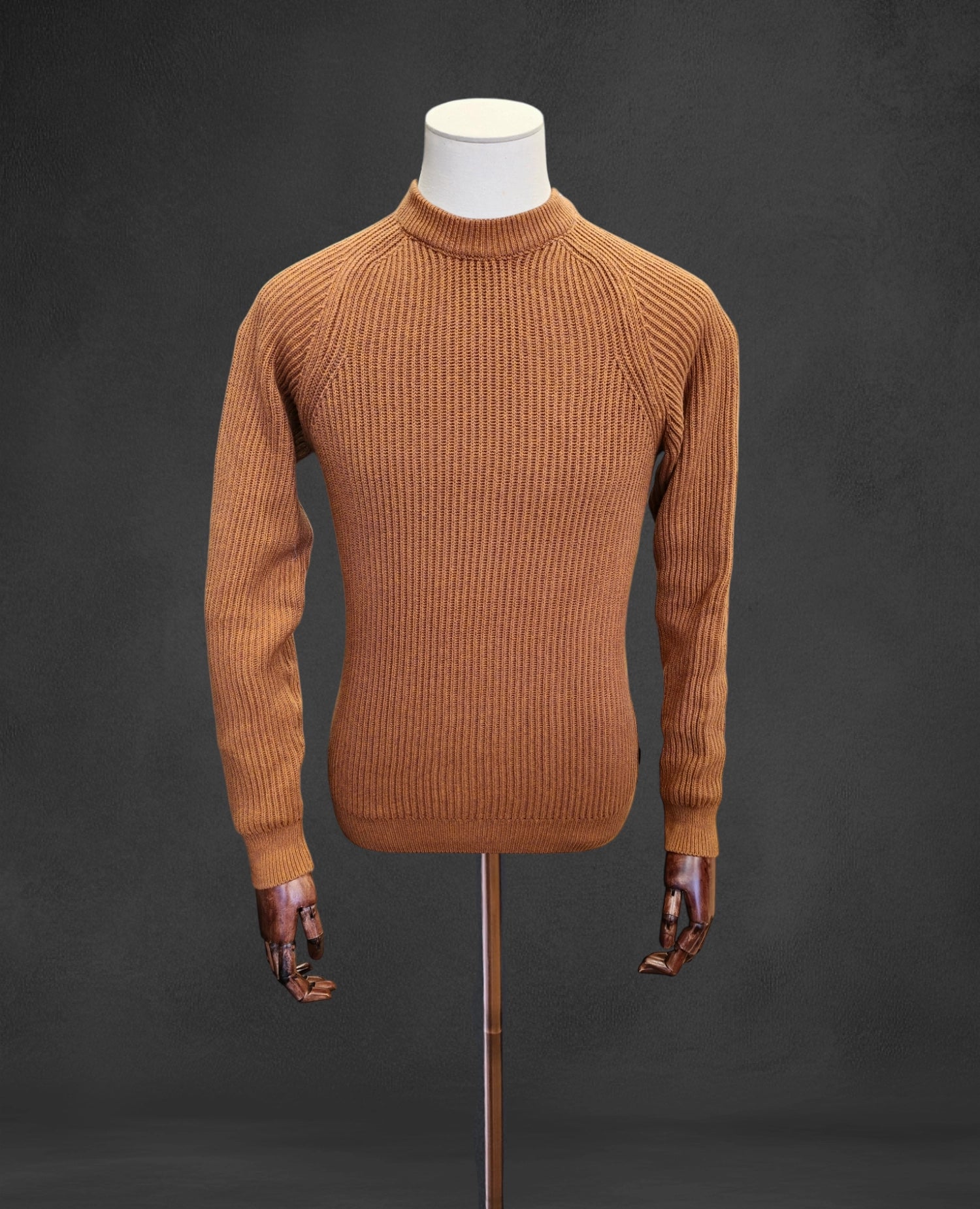 Cotton Ribbed Sweater - Burnt Orange