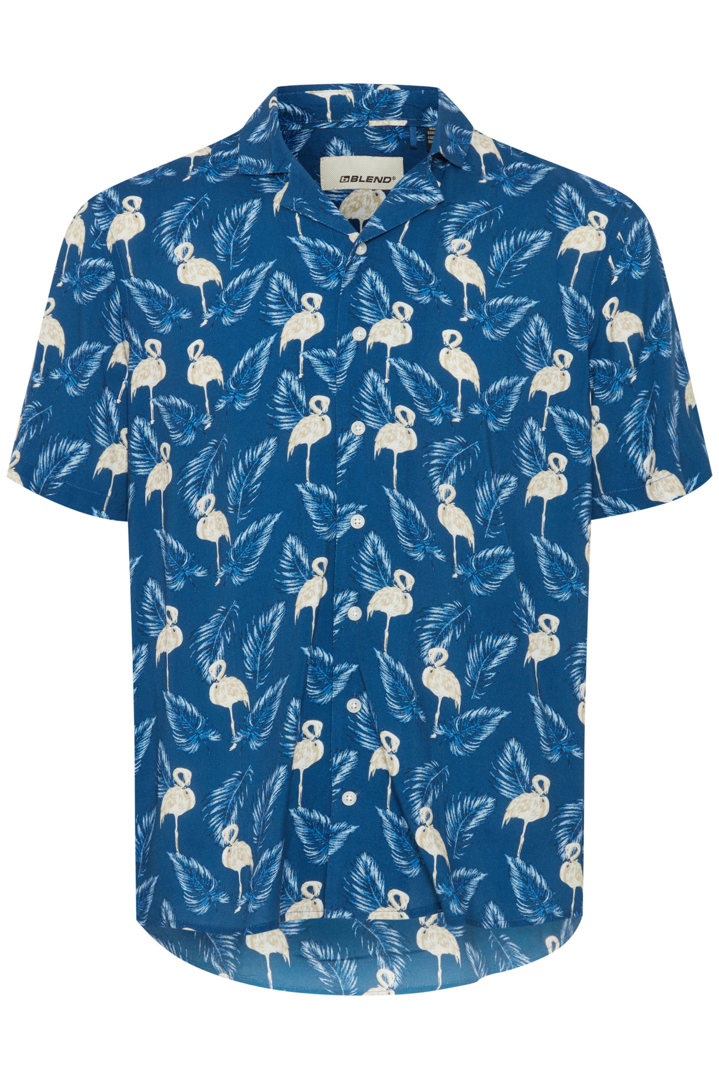 BigMens Hawaiian Print Shirts - Blue Flamingo