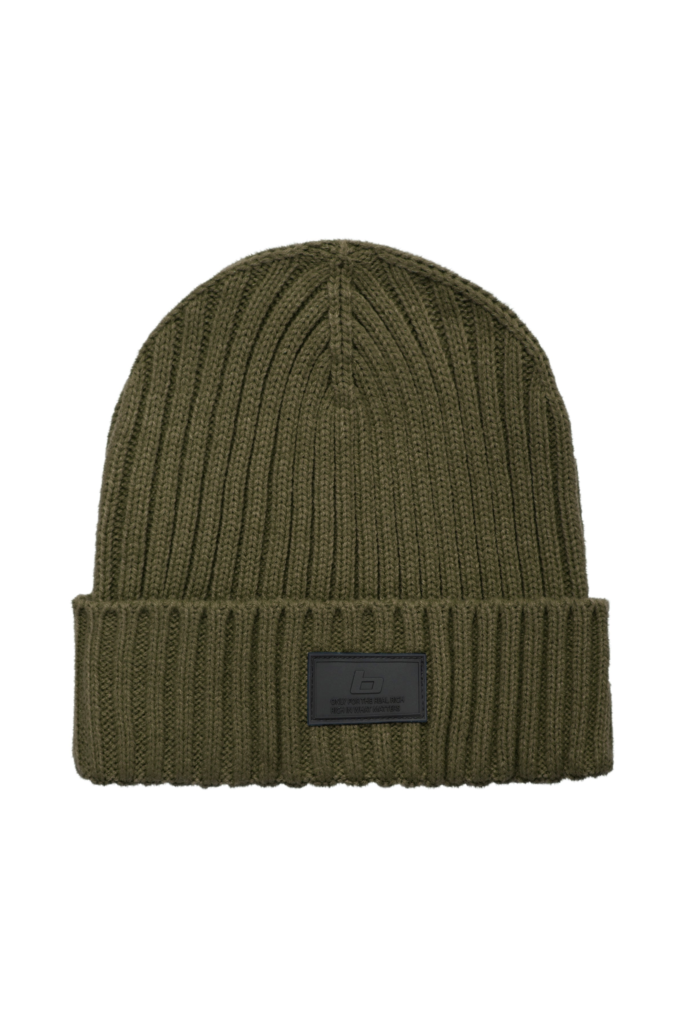 Cable-Knit Beanie Hat -Olive