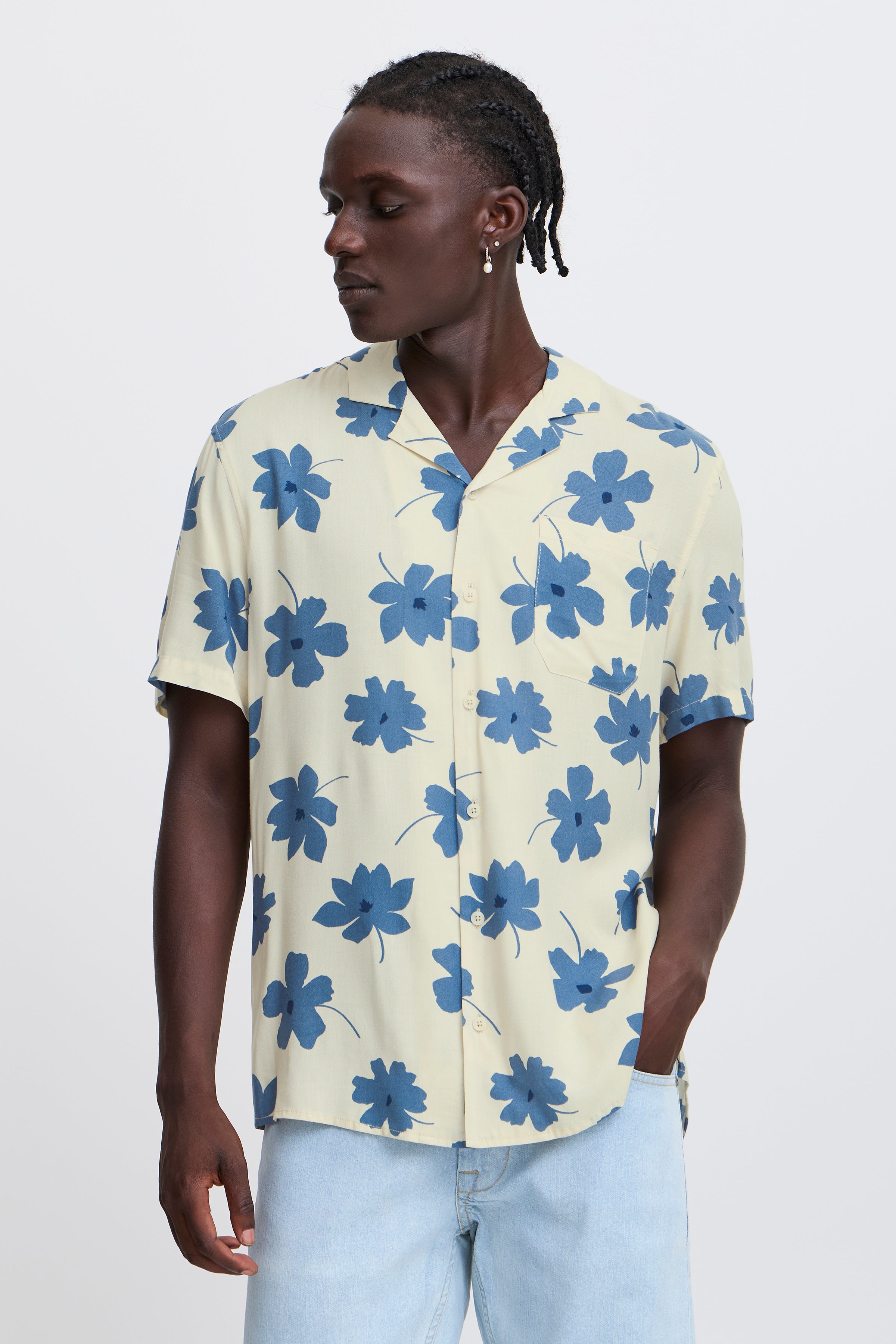 BHADAN Light-Weight Hawaiian Shirt - Sand
