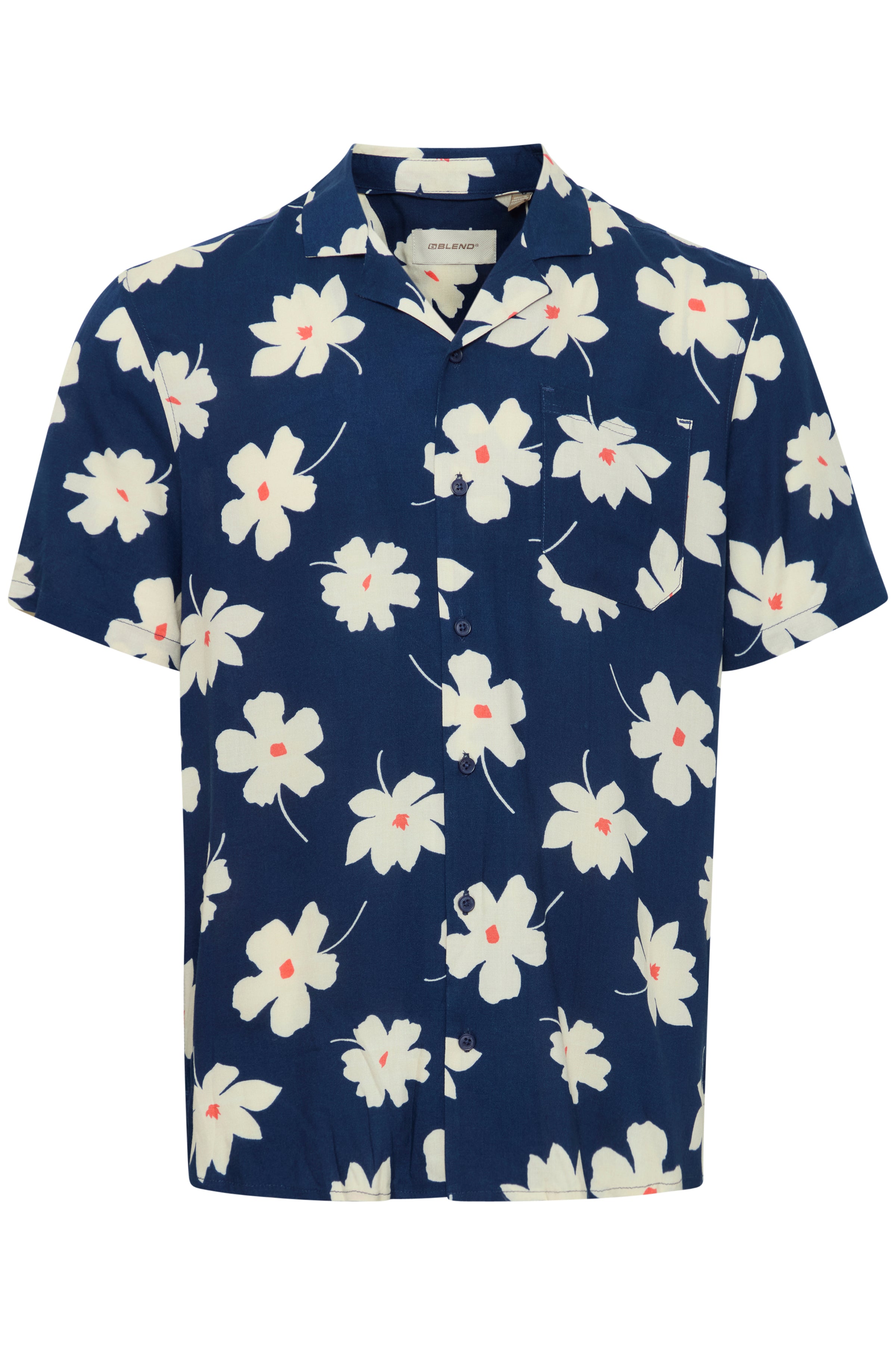 BHADAN Light-Weight Hawaiian Shirt - Navy