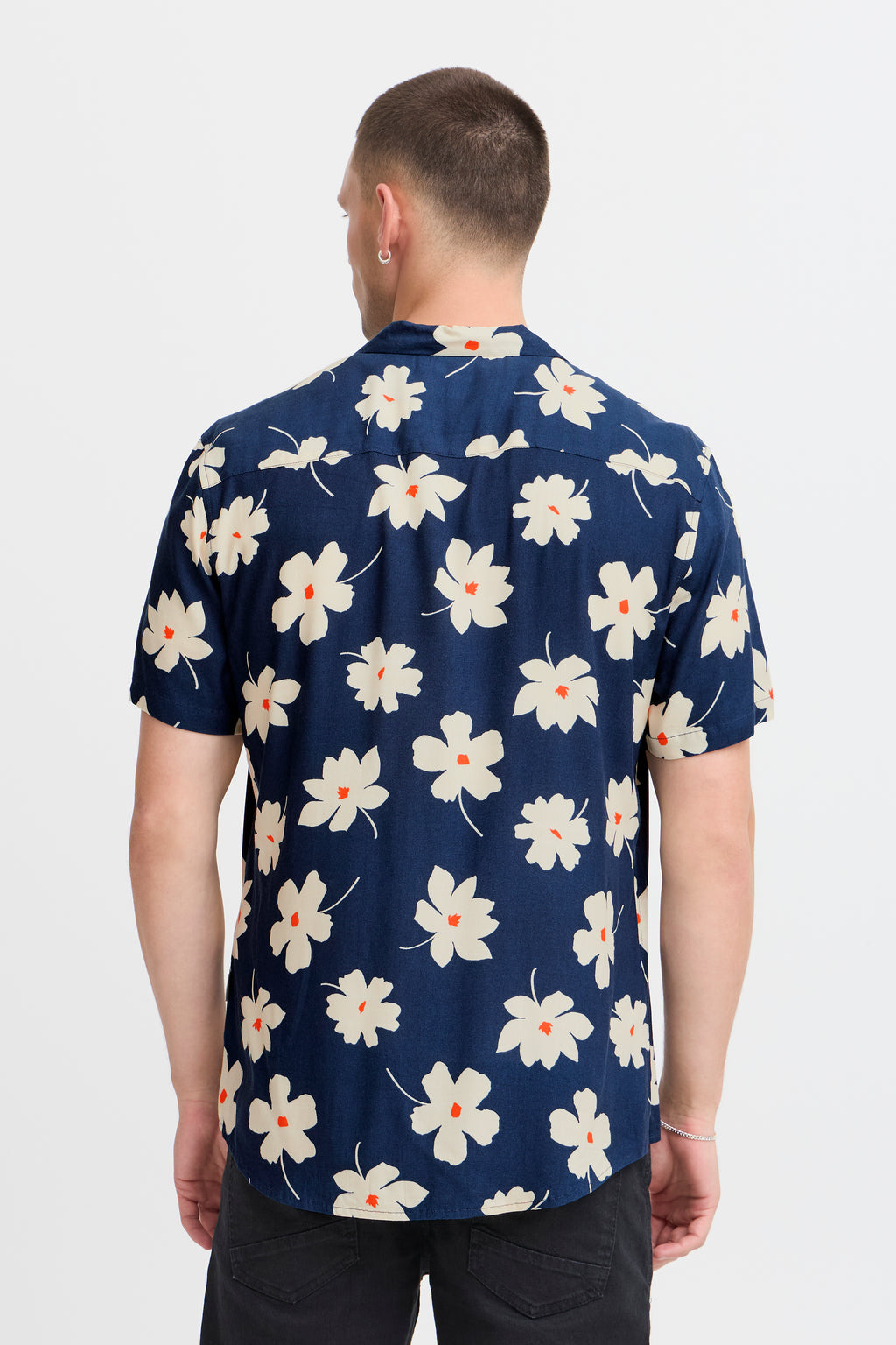 BHADAN Light-Weight Hawaiian Shirt - Navy