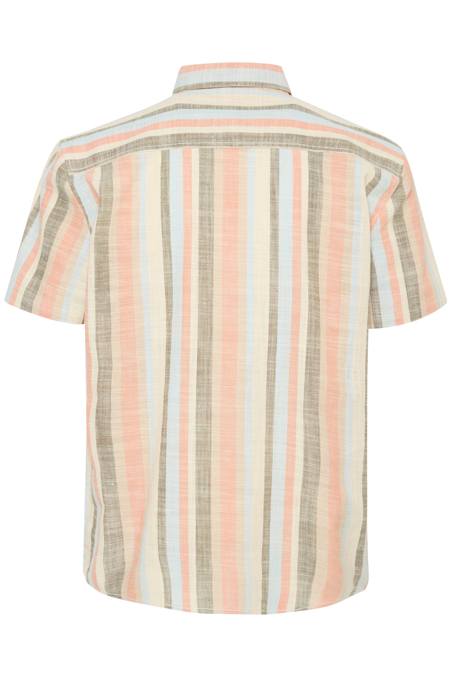 BHARV Cotton Striped Shirt - Peach/ Blue/ Olive