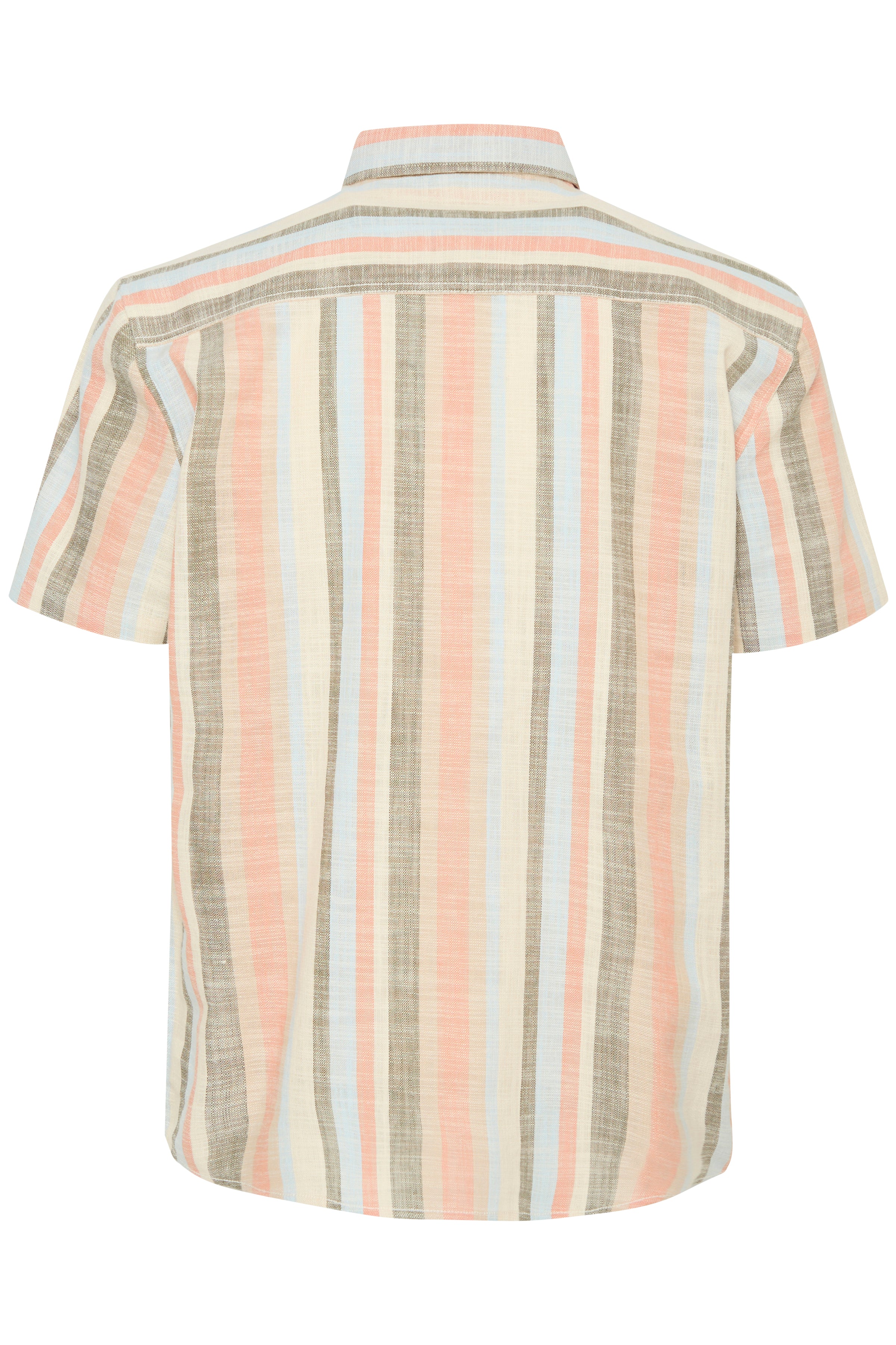 BHARV Cotton Striped Shirt - Peach/ Blue/ Olive