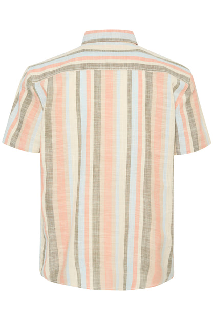 BHARV Cotton Striped Shirt - Peach/ Blue/ Olive