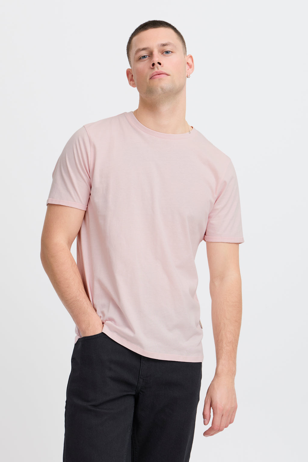 Cotton O-Neck Tee - Pink