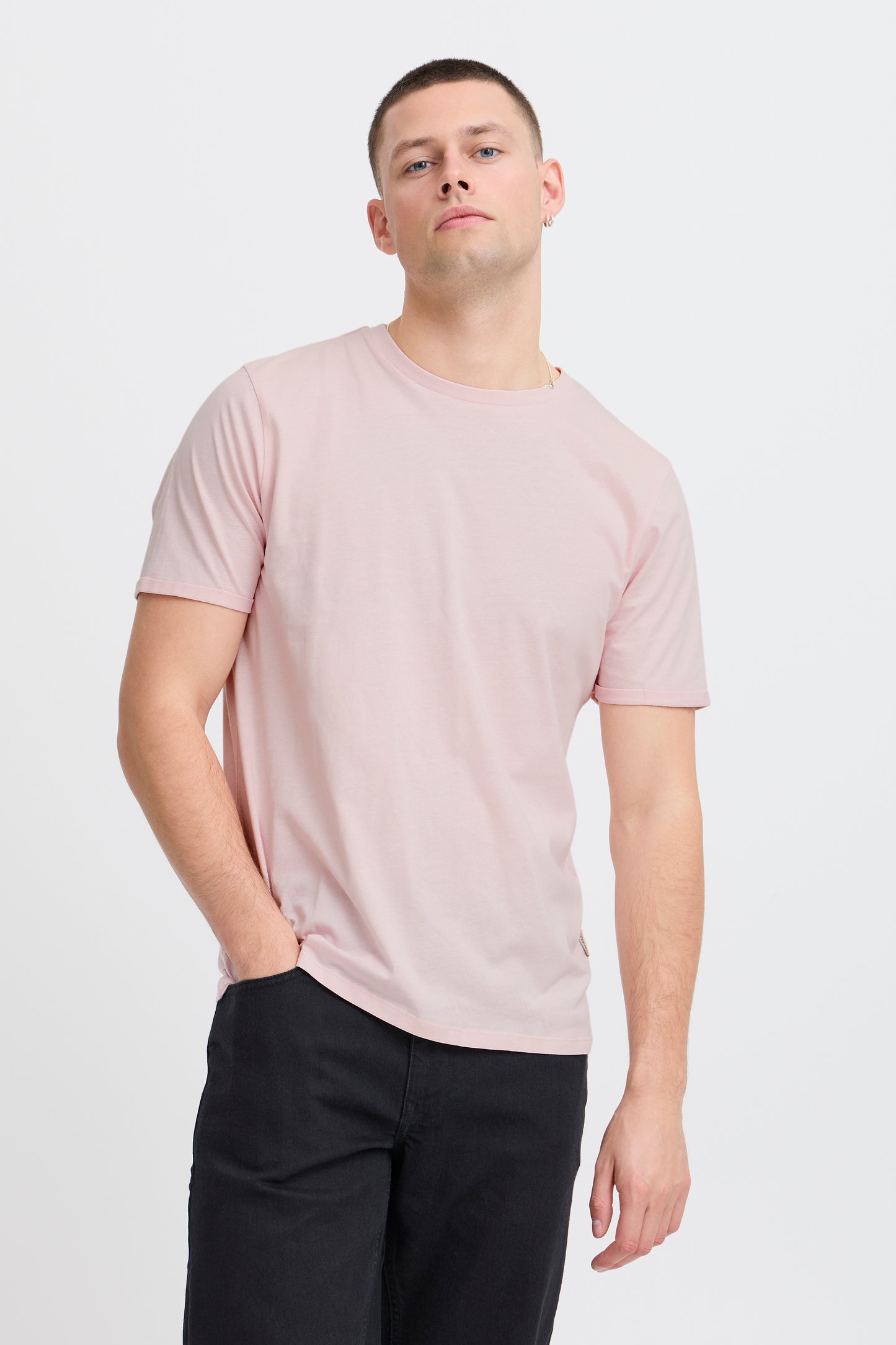 Cotton O-Neck Tee - Pink