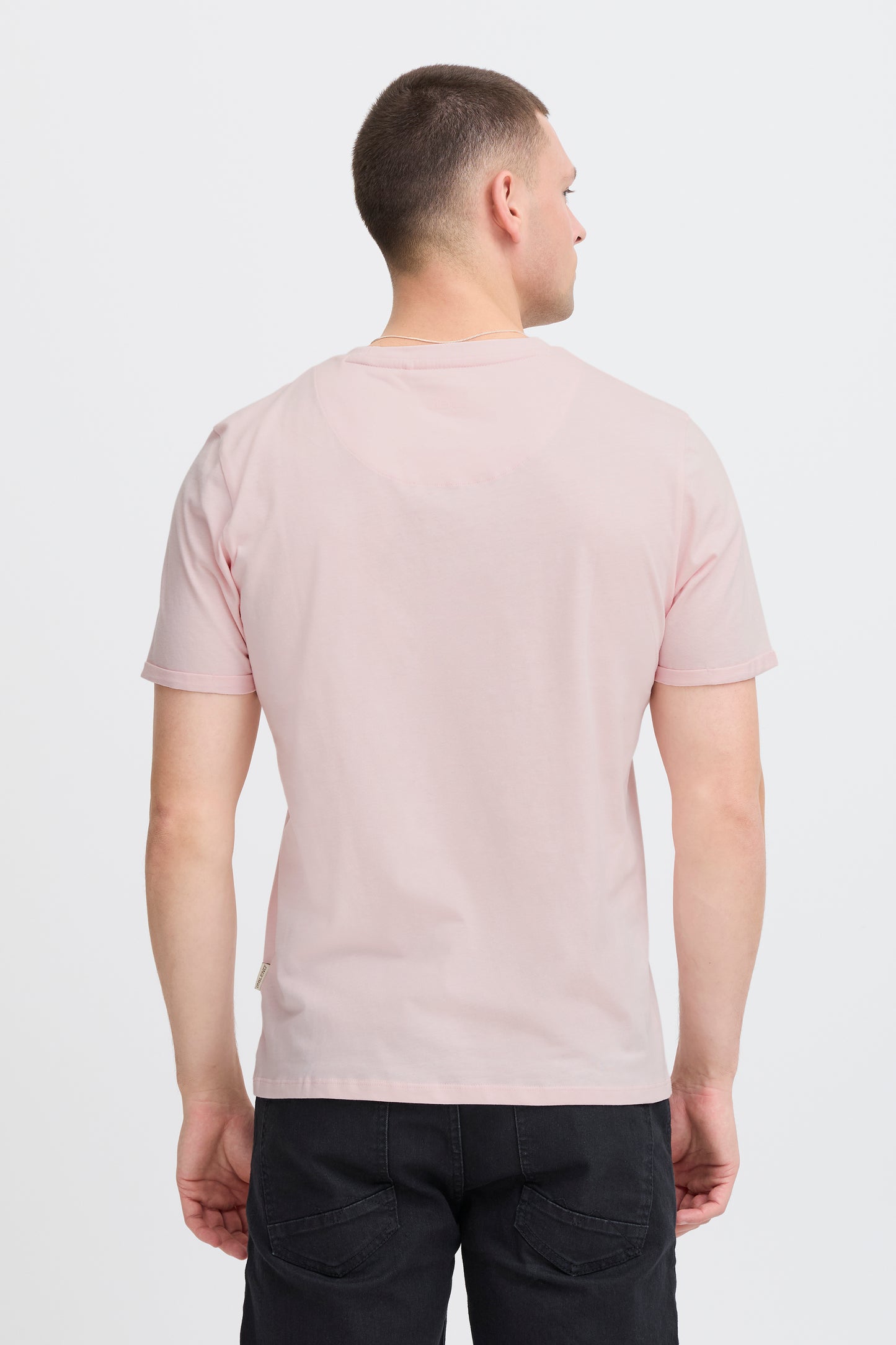 Cotton O-Neck Tee - Pink