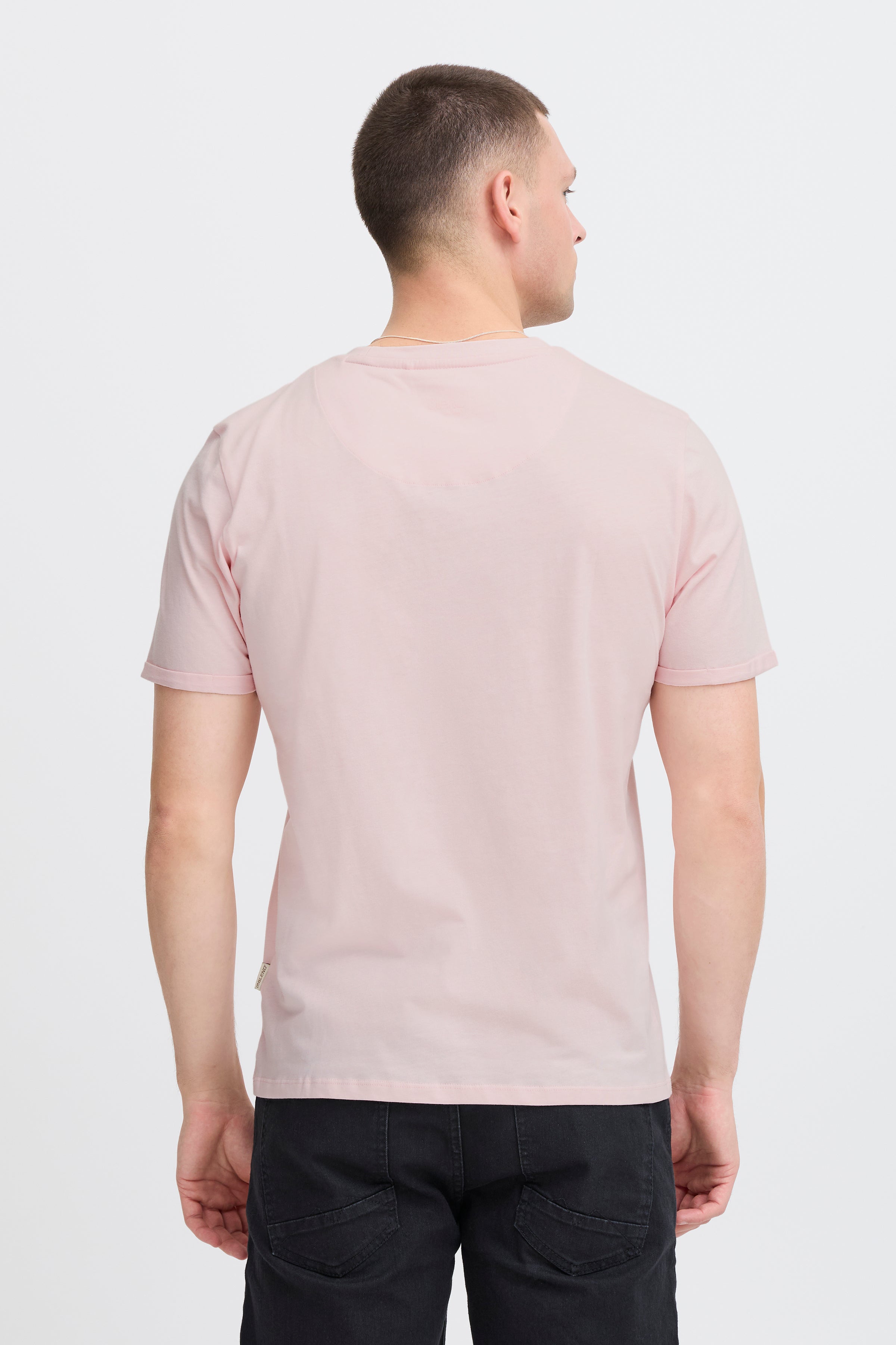 Cotton O-Neck Tee - Pink