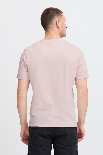 Cotton O-Neck Tee - Pink
