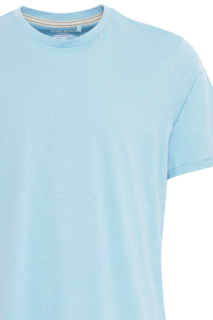Cotton O-Neck Tee - Blue