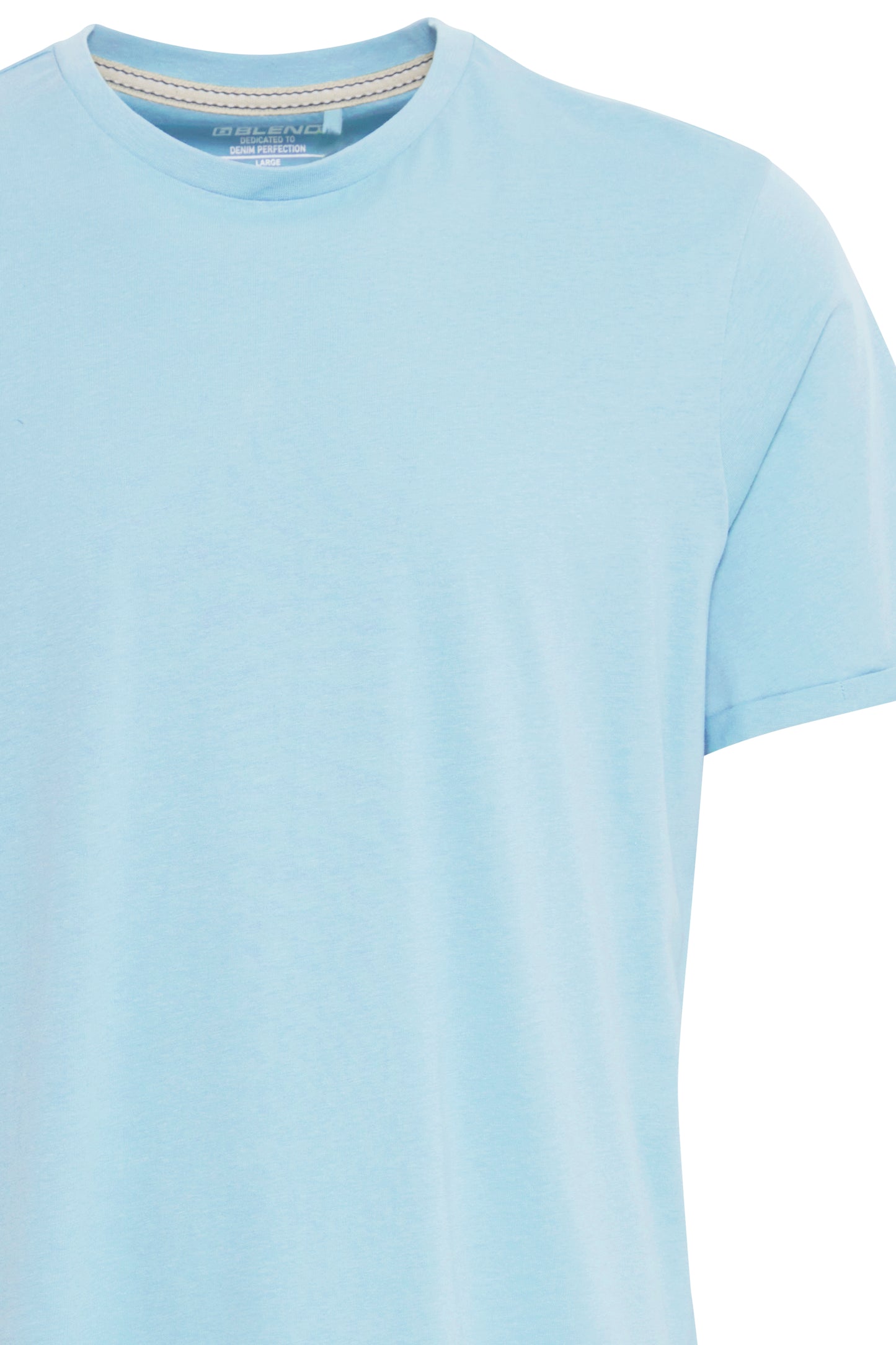 Cotton O-Neck Tee - Blue