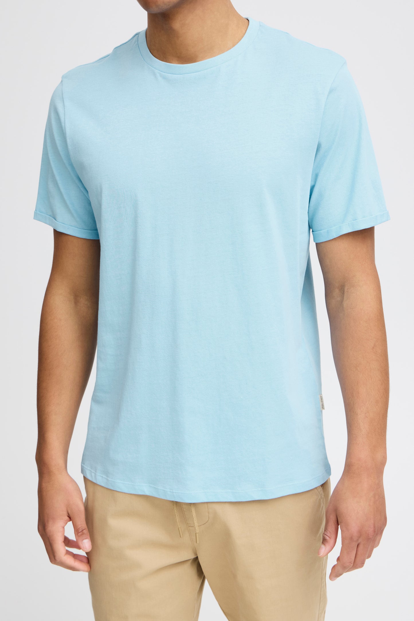 Cotton O-Neck Tee - Blue